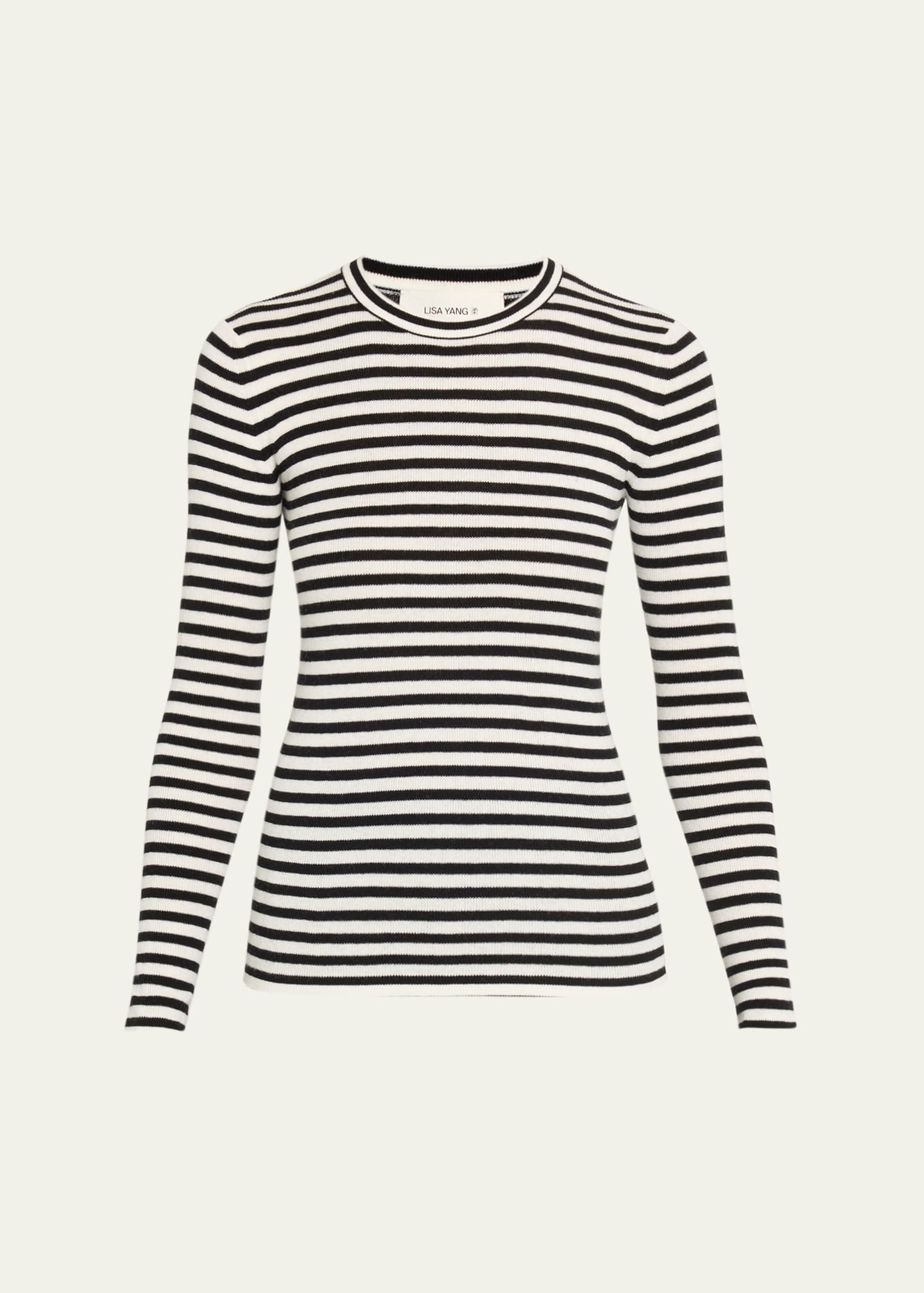 Lisa Yang Vivian Striped Long-Sleeve Cashmere T-Shirt - Bergdorf