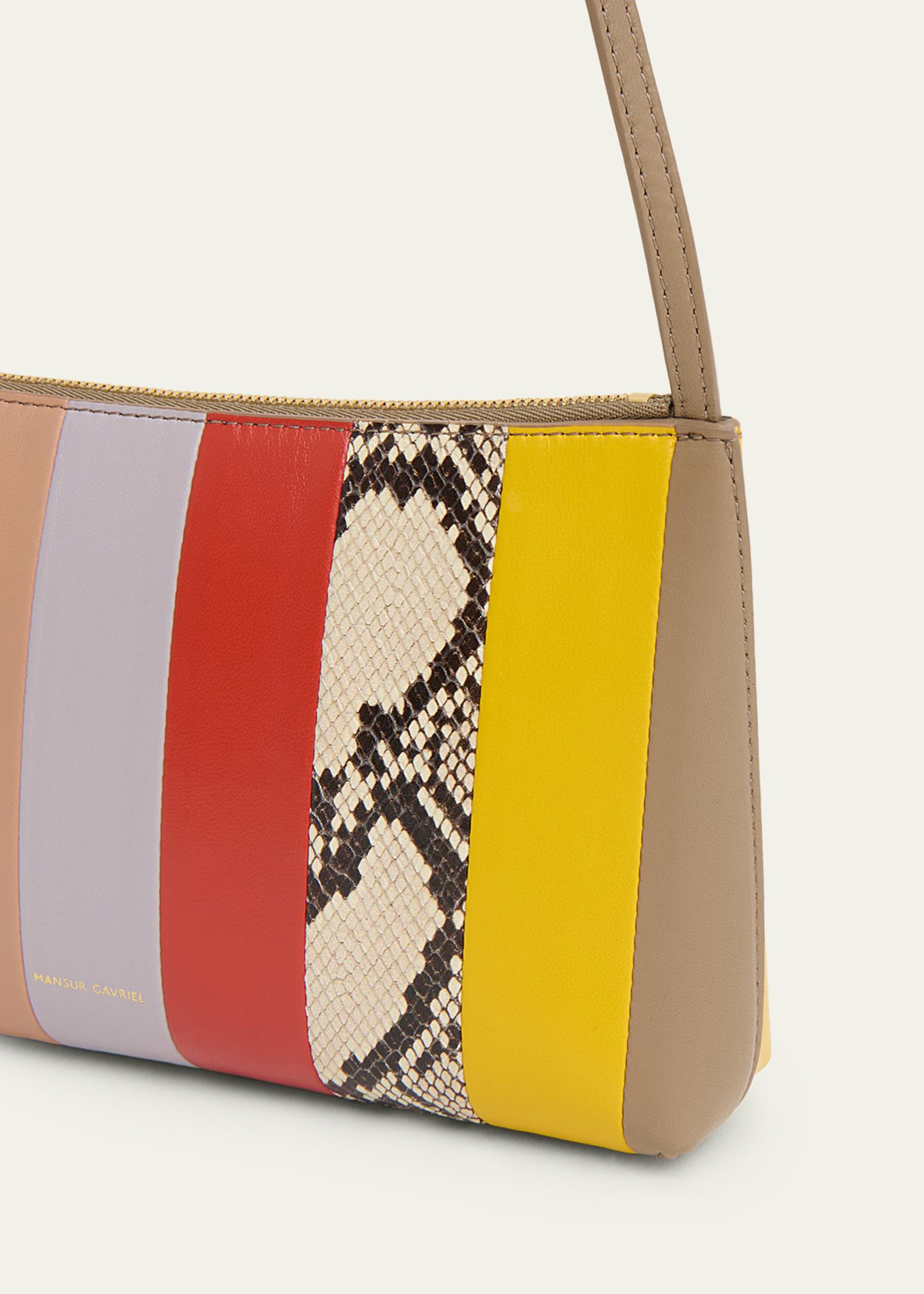 Mansur Gavriel Gaia Striped Leather Shoulder Bag - Bergdorf Goodman
