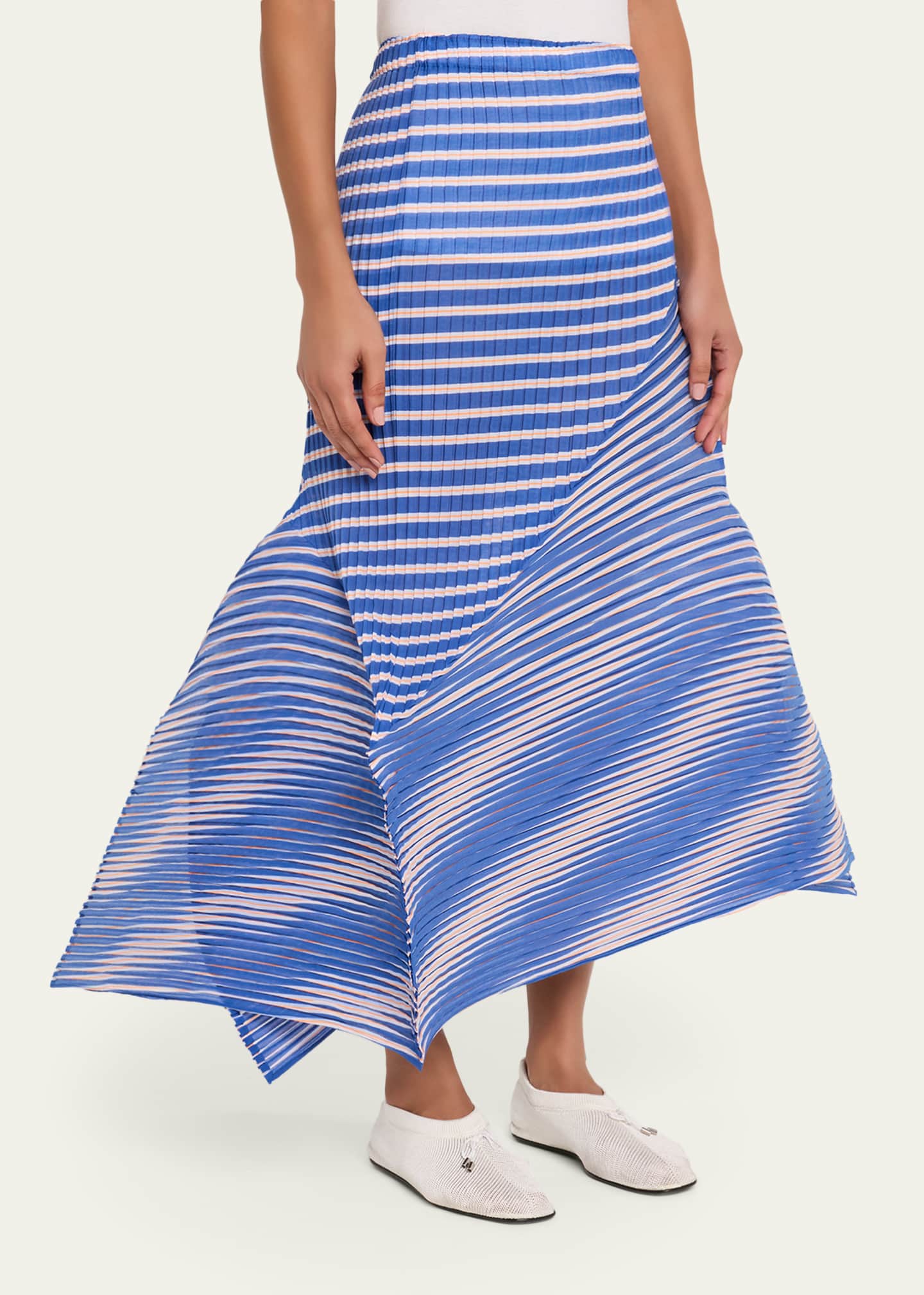 Issey Miyake Striped Sculpted Midi Skirt - Bergdorf Goodman