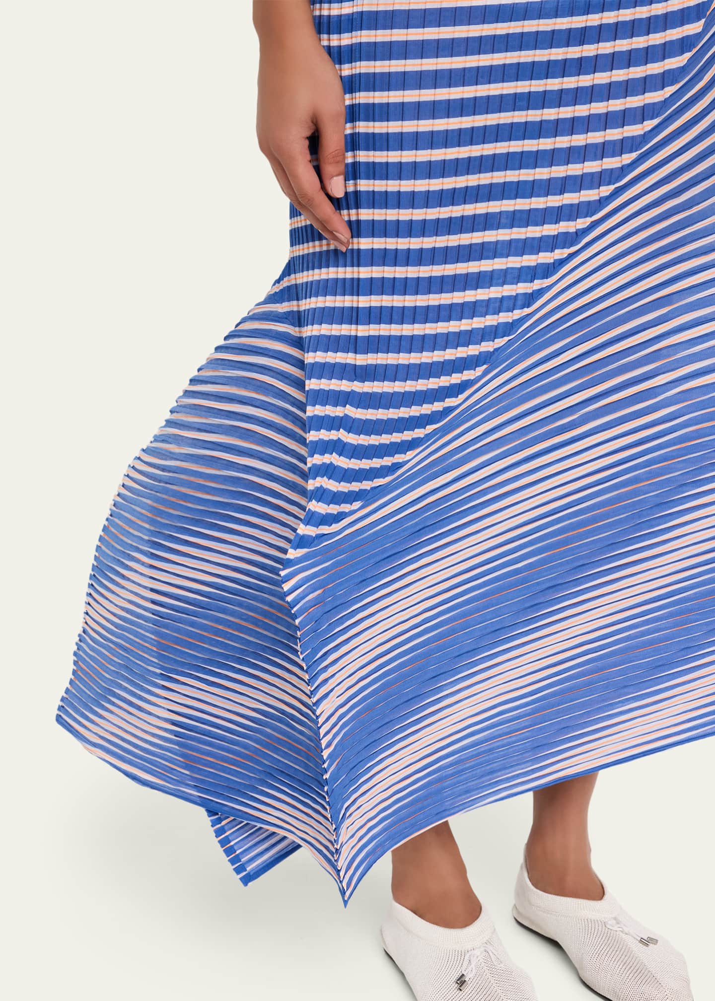 Issey Miyake Striped Sculpted Midi Skirt - Bergdorf Goodman