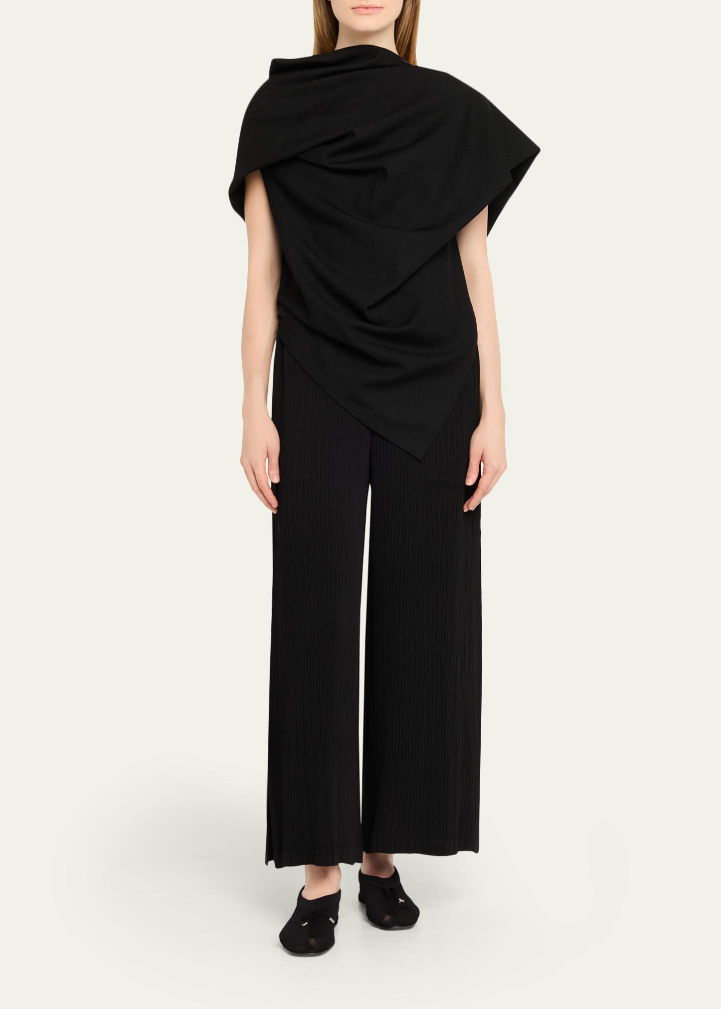 Issey Miyake Pleated Hatching Pants - Bergdorf Goodman