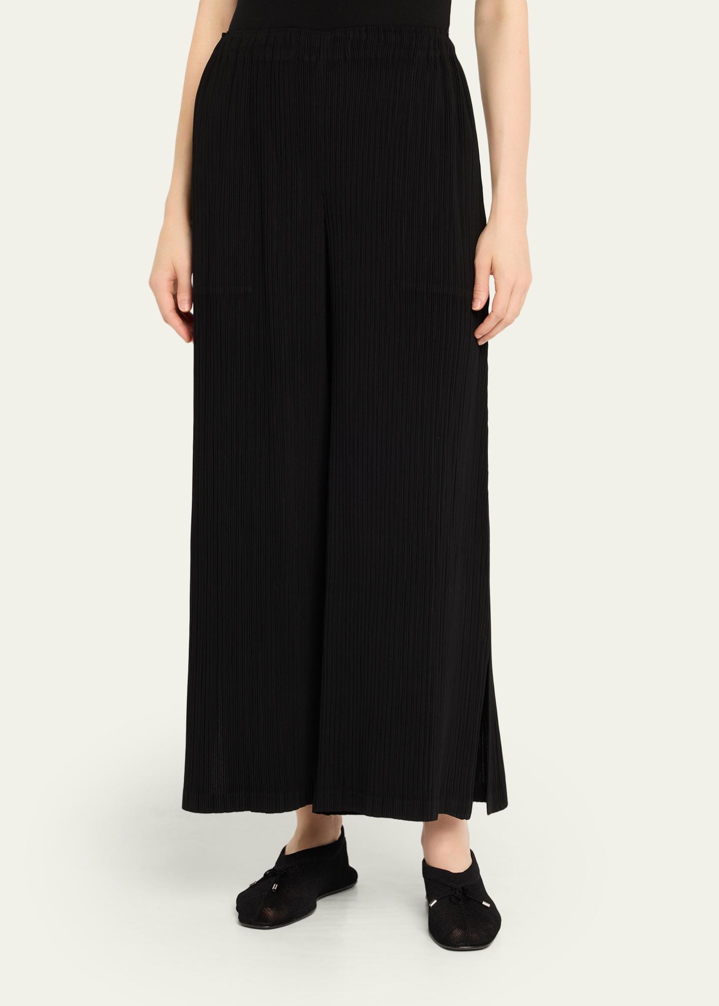 Issey Miyake Pleated Hatching Pants - Bergdorf Goodman