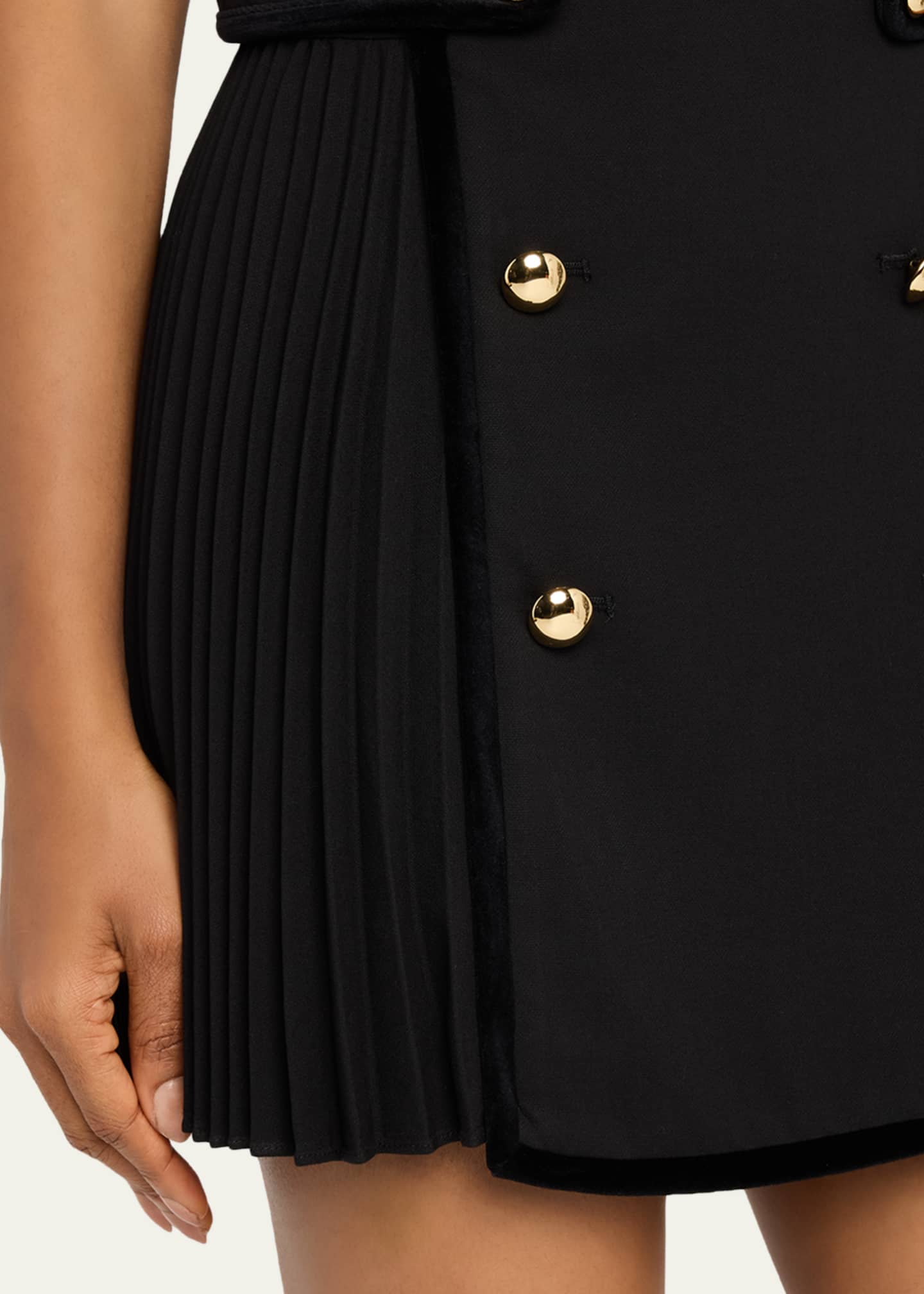 black velvet mini dress short sleeve Dramatic Effect Velvet Puff Sleeve Mini Dress main image 0