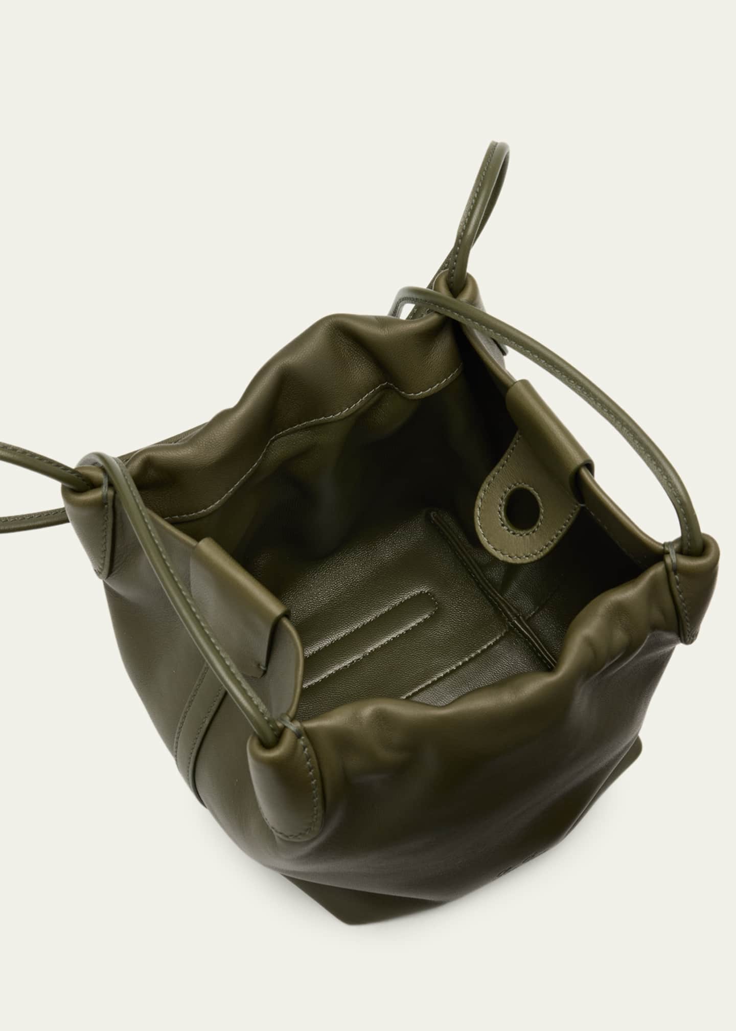 Loro Piana Bale Micro Softy Leather Top-Handle Bucket Bag
