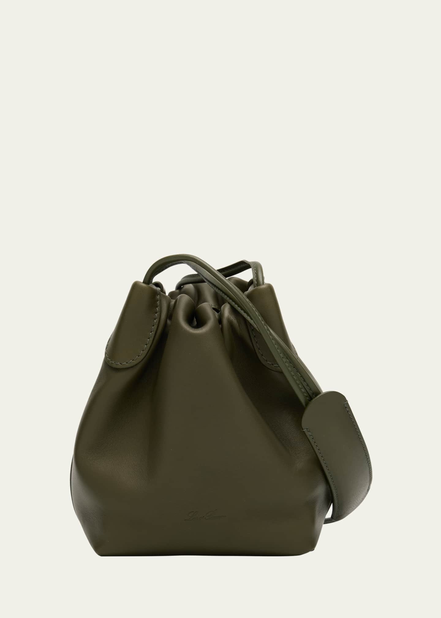Loro Piana Bale Micro Softy Leather Top-Handle Bucket Bag