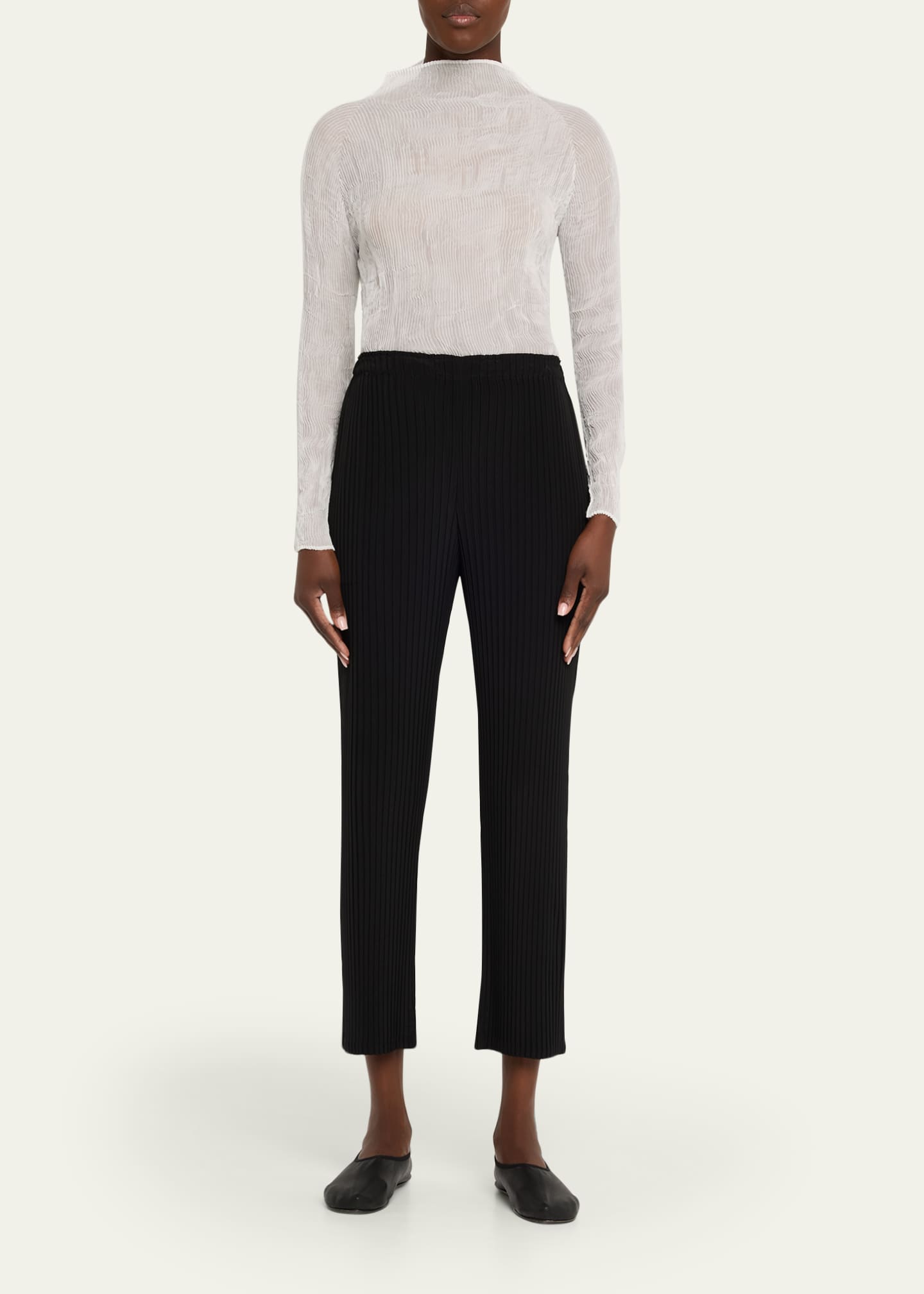 Issey Miyake Chiffon Twist Long-Sleeve Top - Bergdorf Goodman