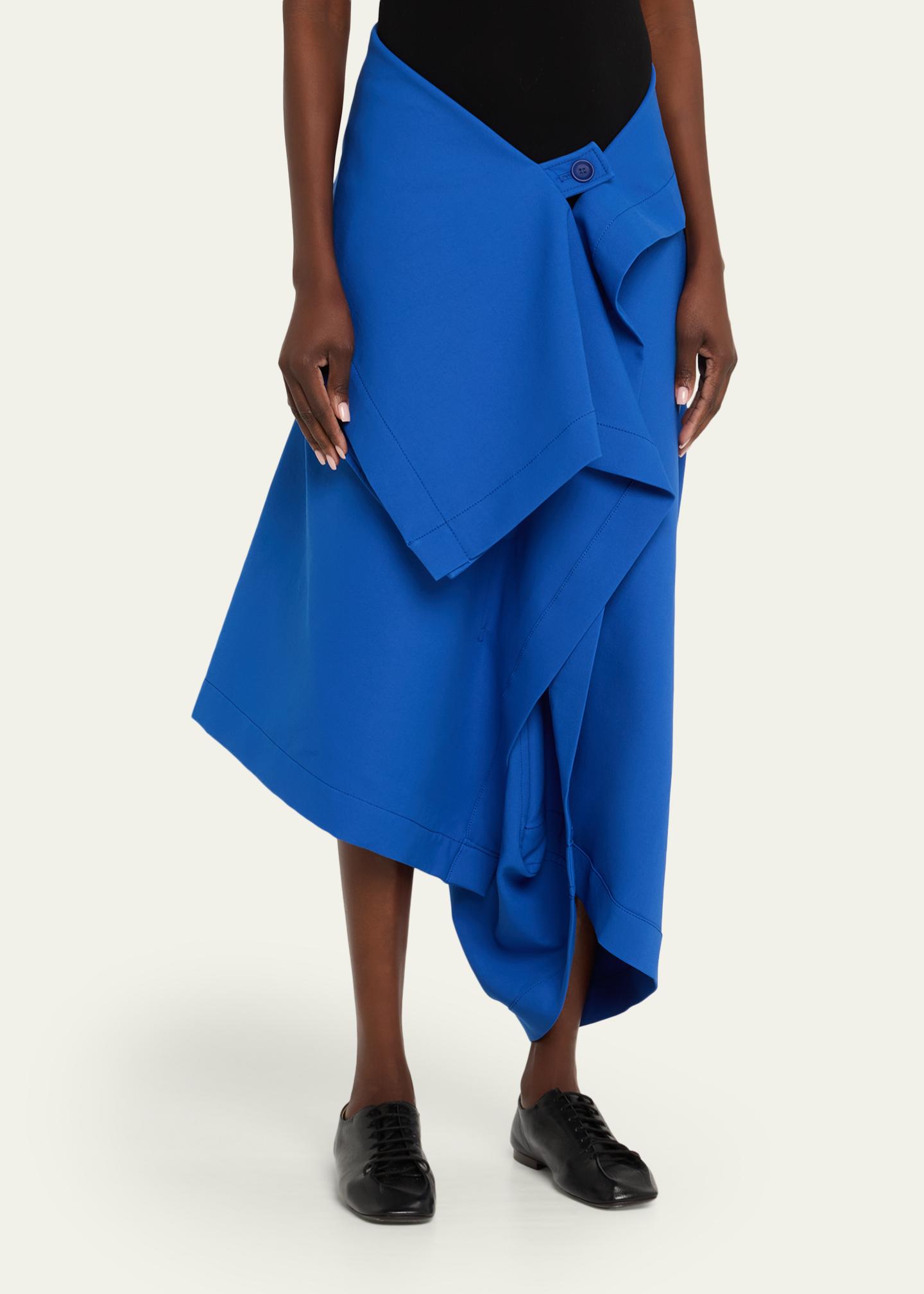 Issey Miyake Gypsum Draped Wide-Leg Crop Trousers - Bergdorf Goodman