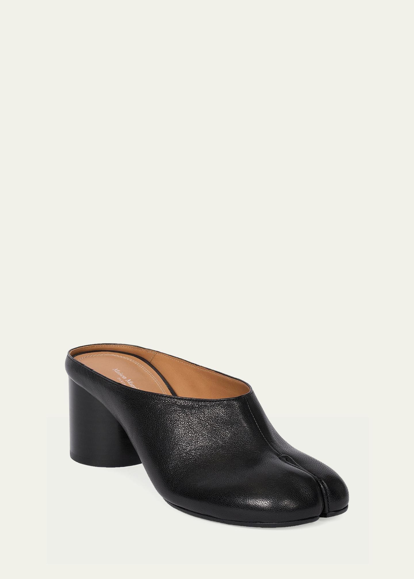 Maison Margiela Tabi Leather Split-Toe Mule Pumps - Bergdorf Goodman
