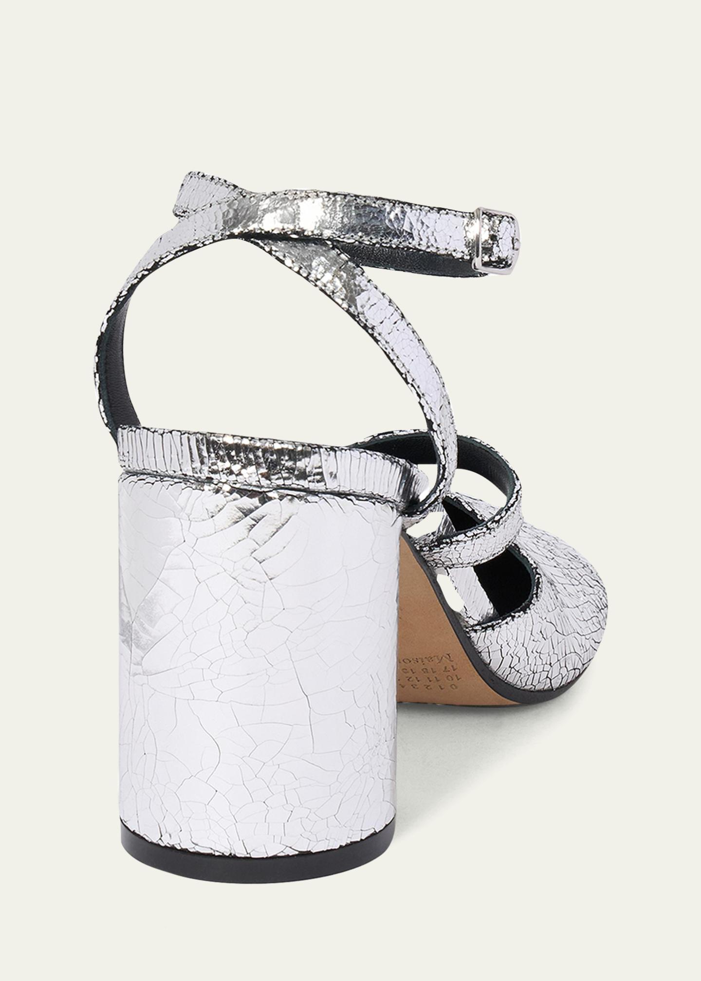 Maison Margiela Tabi Broken Mirror Leather Split-Toe Pumps
