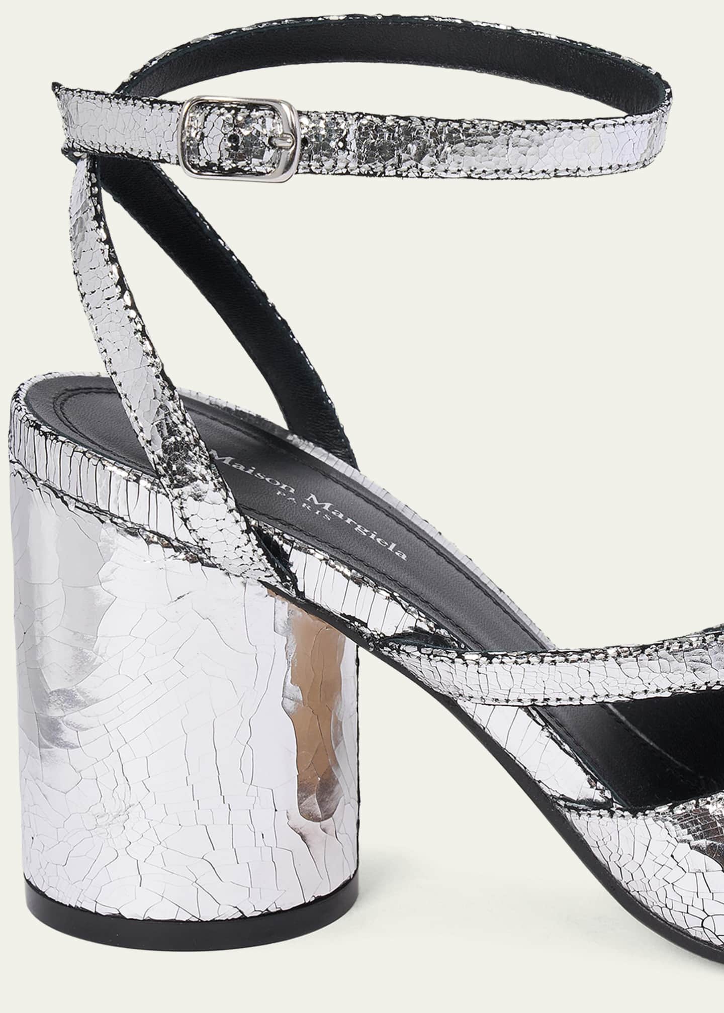 Maison Margiela Tabi Broken Mirror Leather Split-Toe Pumps