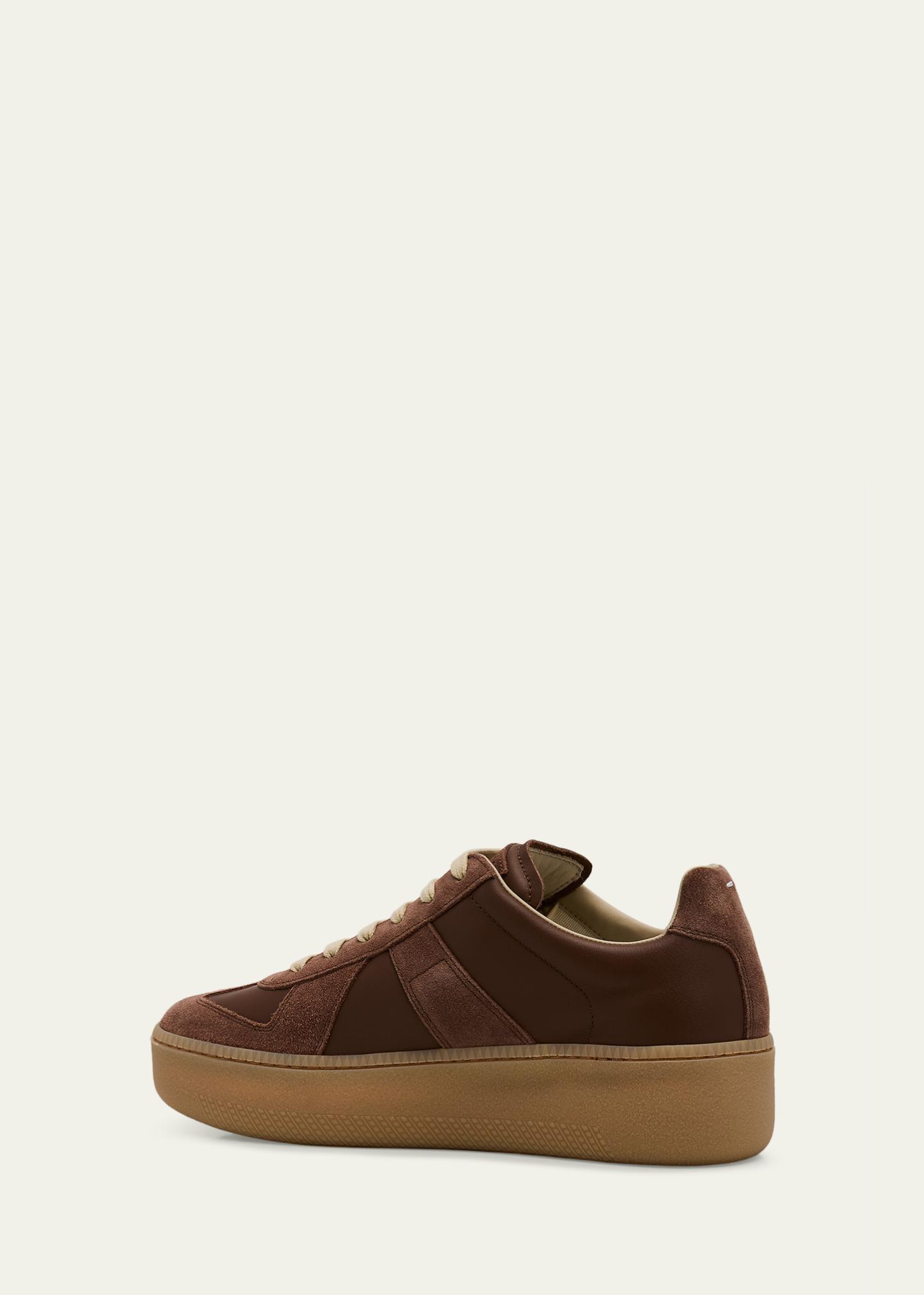 Maison Margiela Replica Mixed Leather Platform Sneakers - Bergdorf