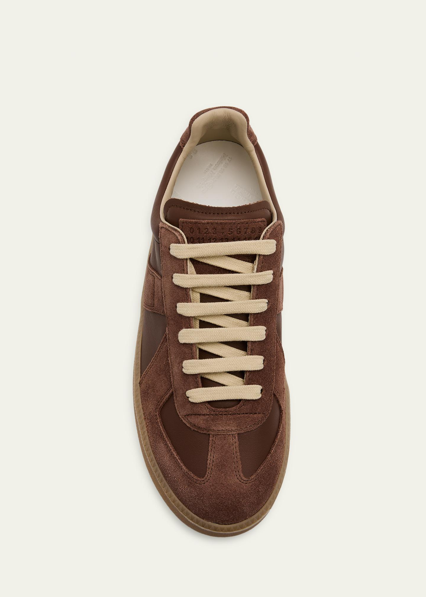 Maison Margiela Replica Mixed Leather Platform Sneakers - Bergdorf