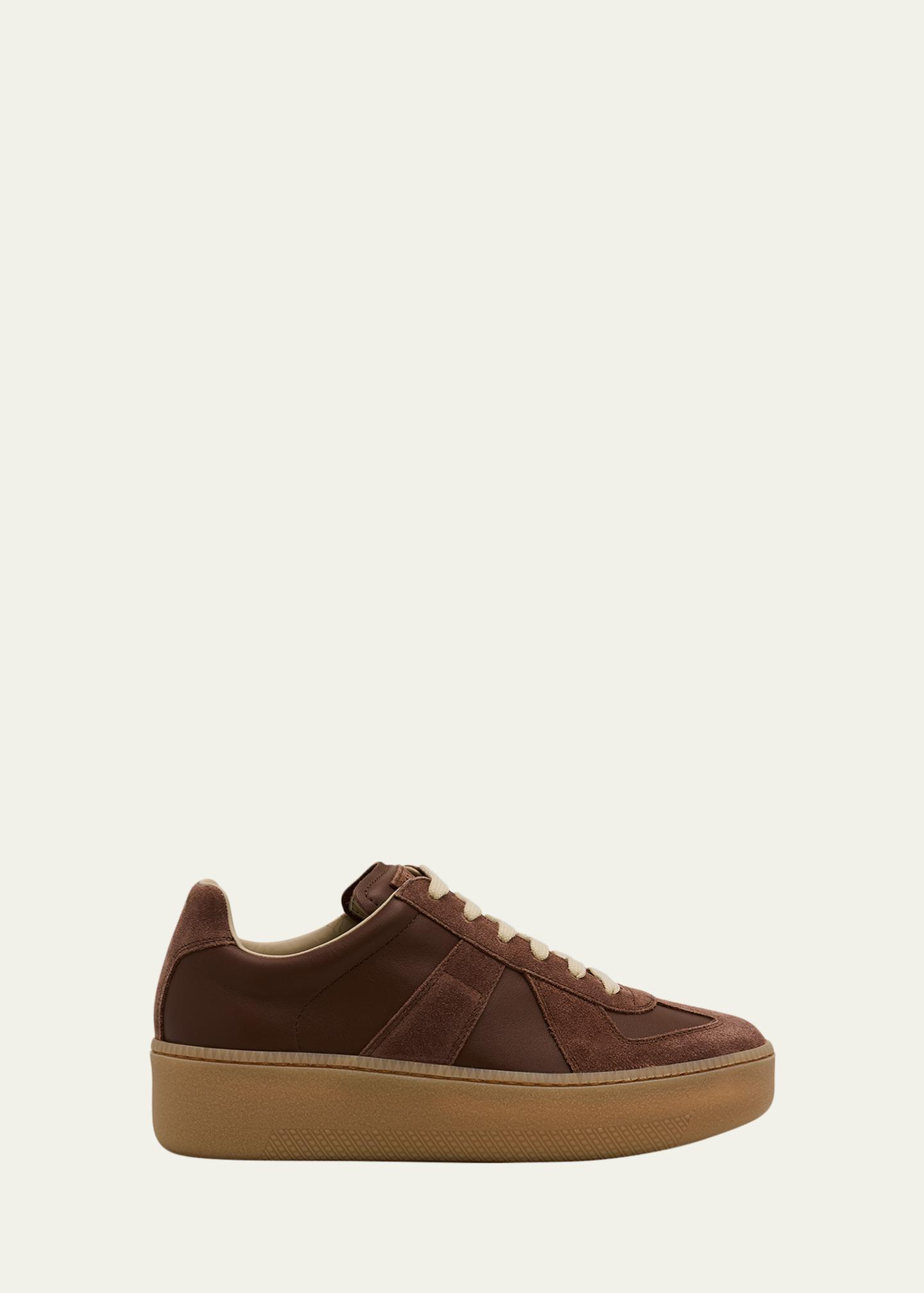 Maison Margiela Replica Mixed Leather Platform Sneakers - Bergdorf