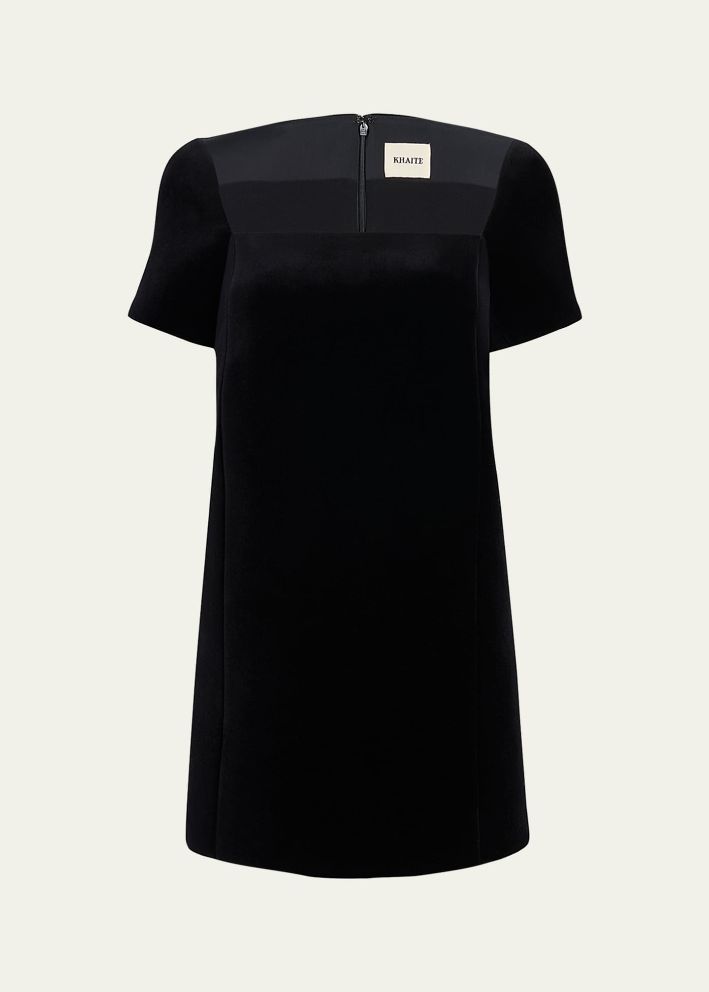 Khaite Benji Velvet Short-Sleeve Mini Dress - Bergdorf Goodman