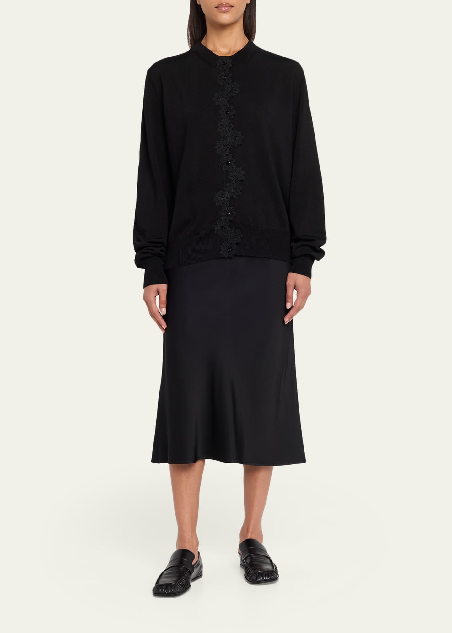 Jil Sander Floral Embroidered Cotton-Blend Crewneck Cardigan