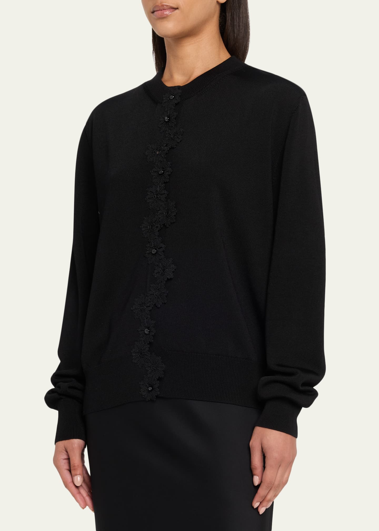 Jil Sander Floral Embroidered Cotton-Blend Crewneck Cardigan