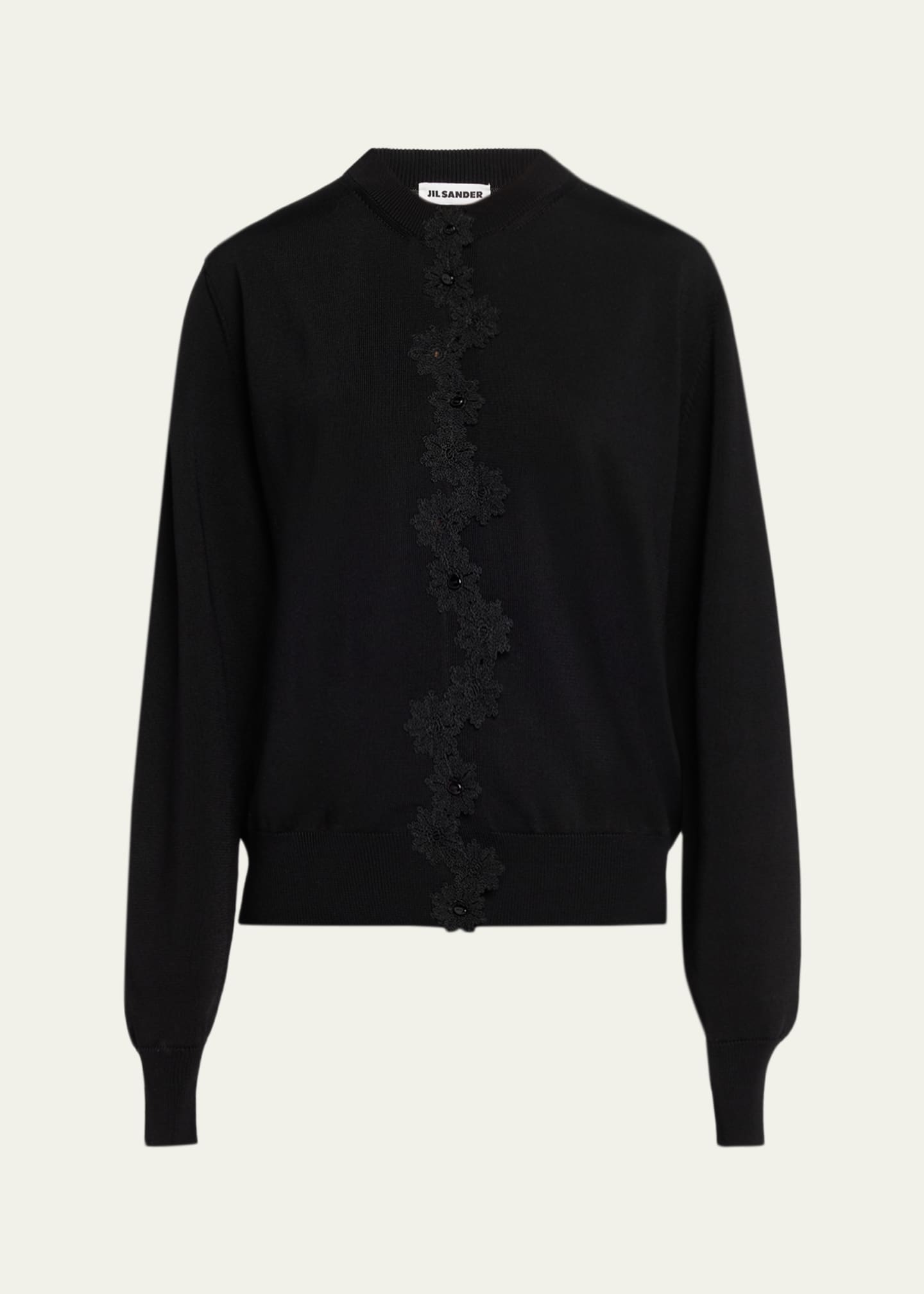 Jil Sander Floral Embroidered Cotton-Blend Crewneck Cardigan