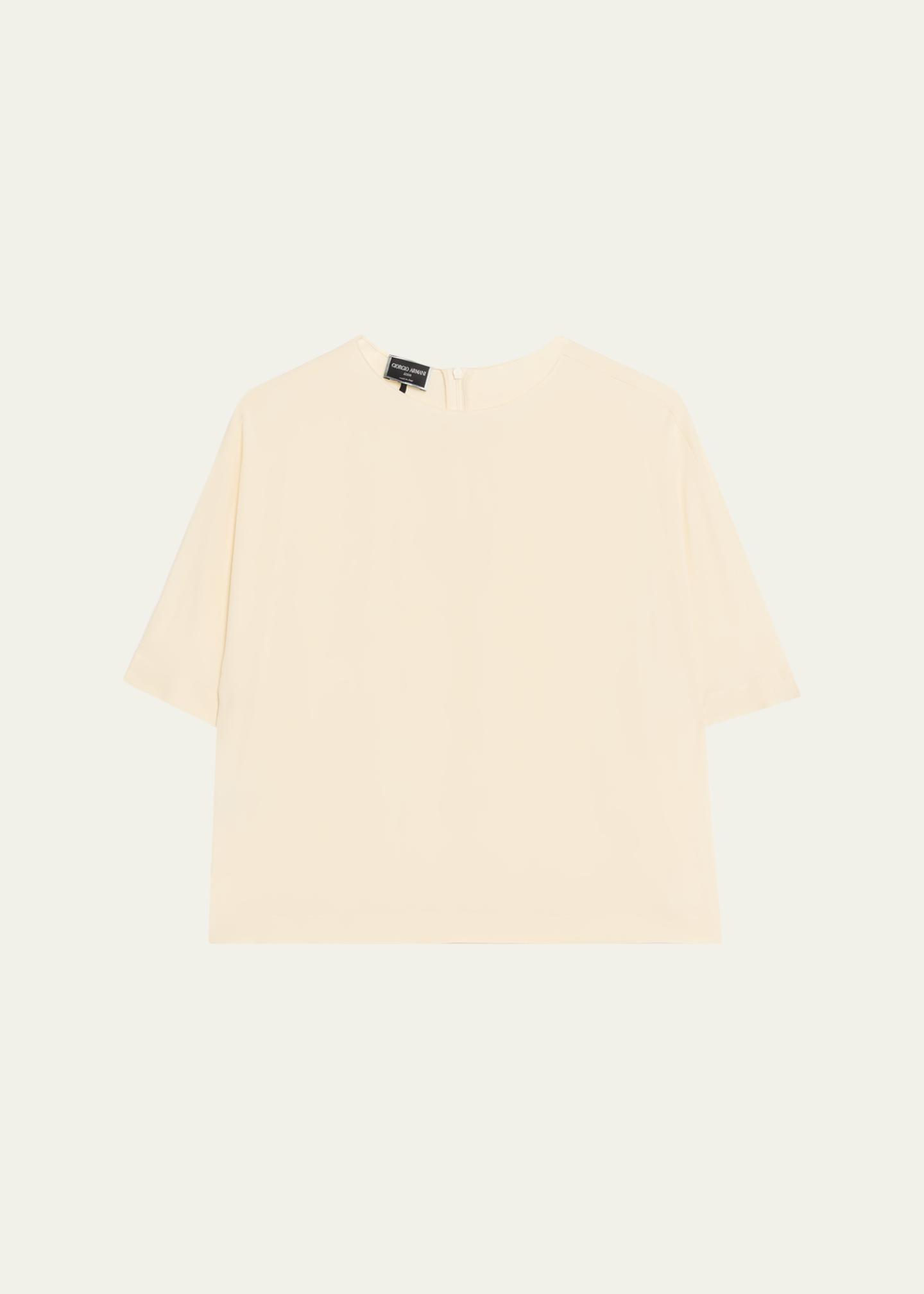 Giorgio Armani Silk Hidden-Zip T-Shirt - Bergdorf Goodman