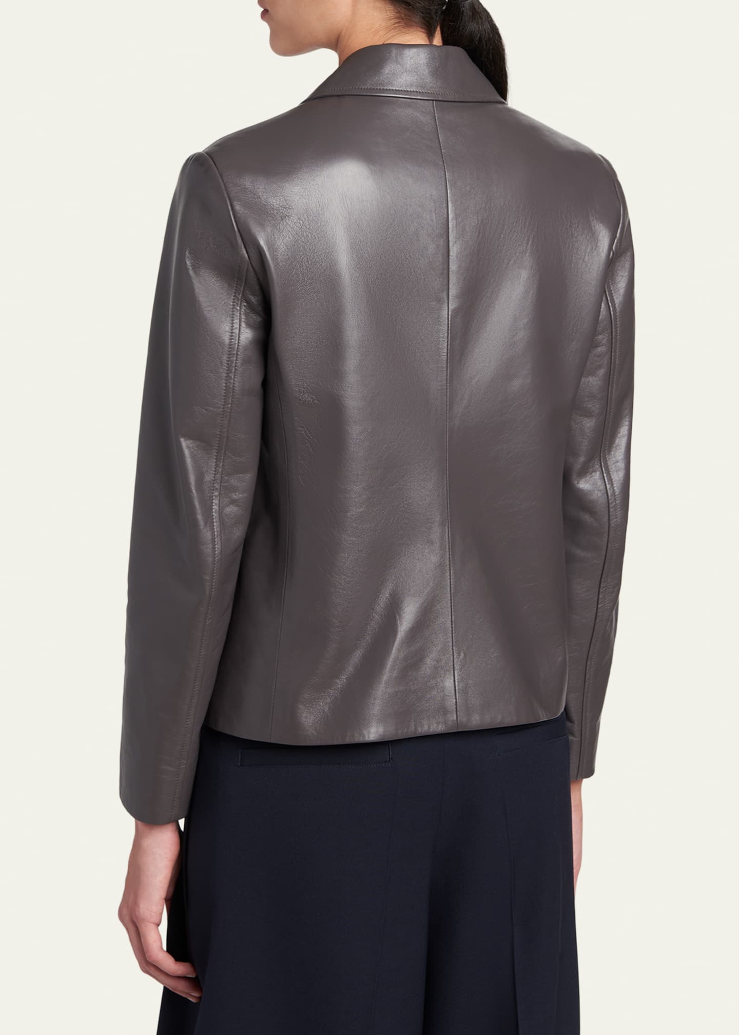 Jil Sander Leather Single-Breasted Blazer Jacket - Bergdorf Goodman