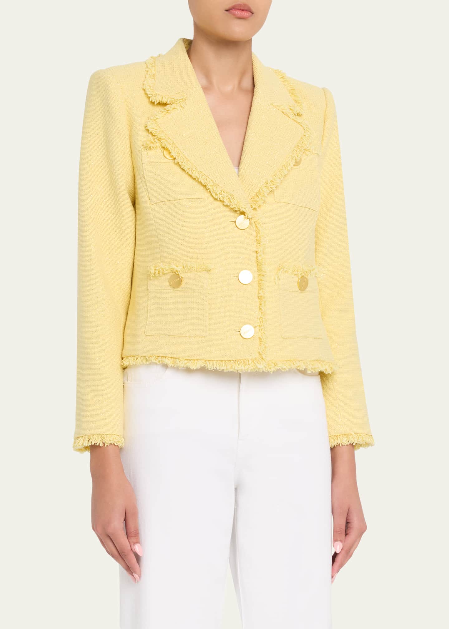 L'Agence Sylvia Tweed Jacket - Bergdorf Goodman