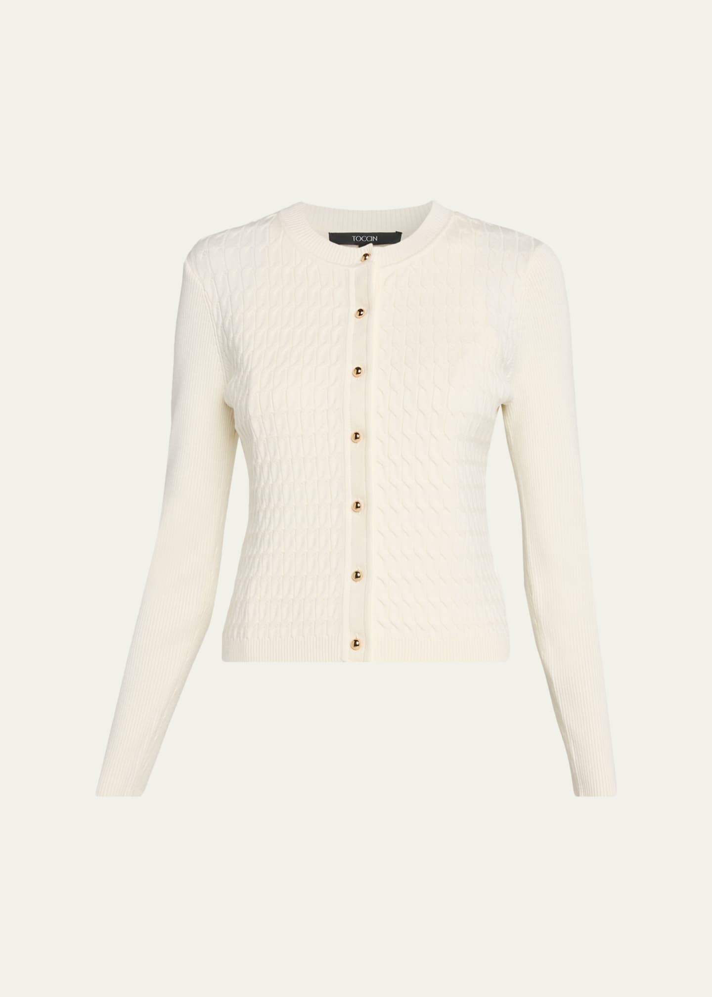 Toccin Elise Crewneck Cable-Knit Cardigan - Bergdorf Goodman