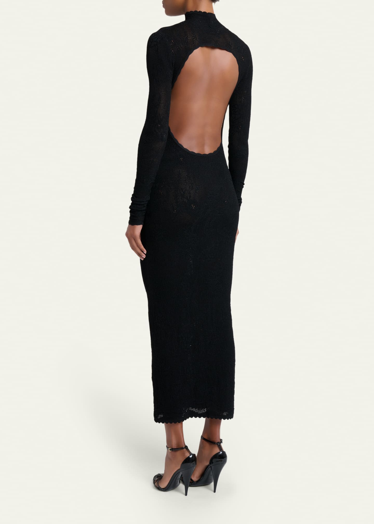 Givenchy Fitted Open Back Floral Knit Dress - Bergdorf Goodman