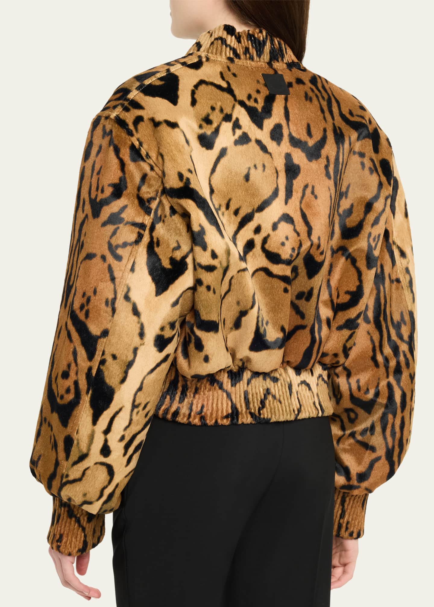 Stella McCartney Cloud Leopard Velvet Bomber Jacket - Bergdorf Goodman