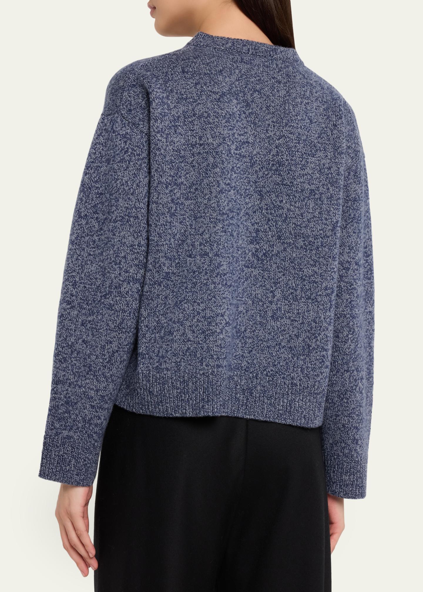 The Elder Statesman Zuma Marled Cashmere Crewneck Sweater