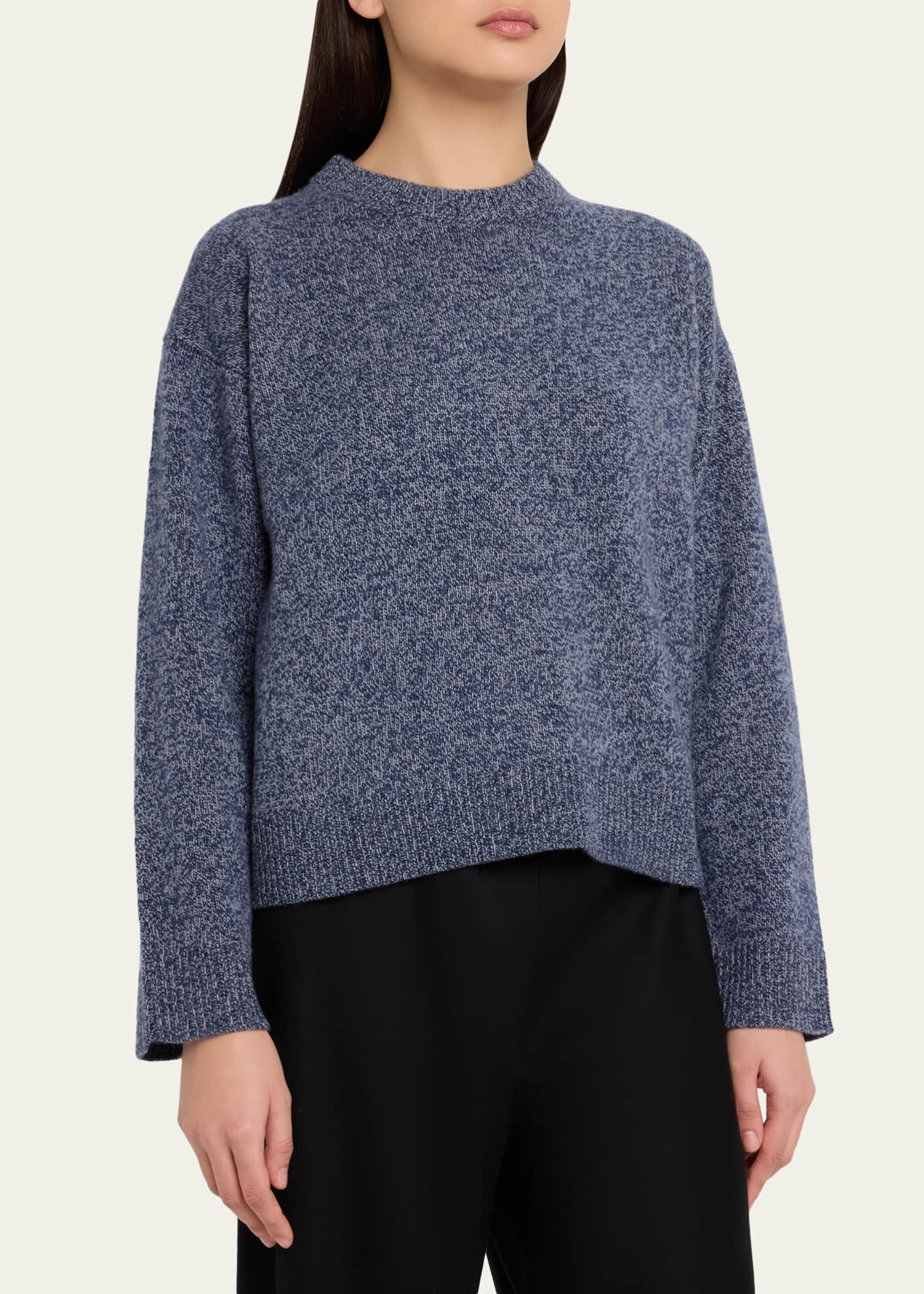 The Elder Statesman Zuma Marled Cashmere Crewneck Sweater