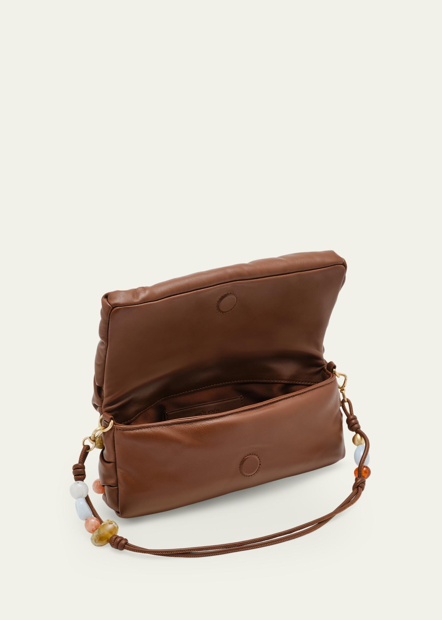 Cult Gaia Amalia Acrylic Bead-Embellished Leather Clutch Bag