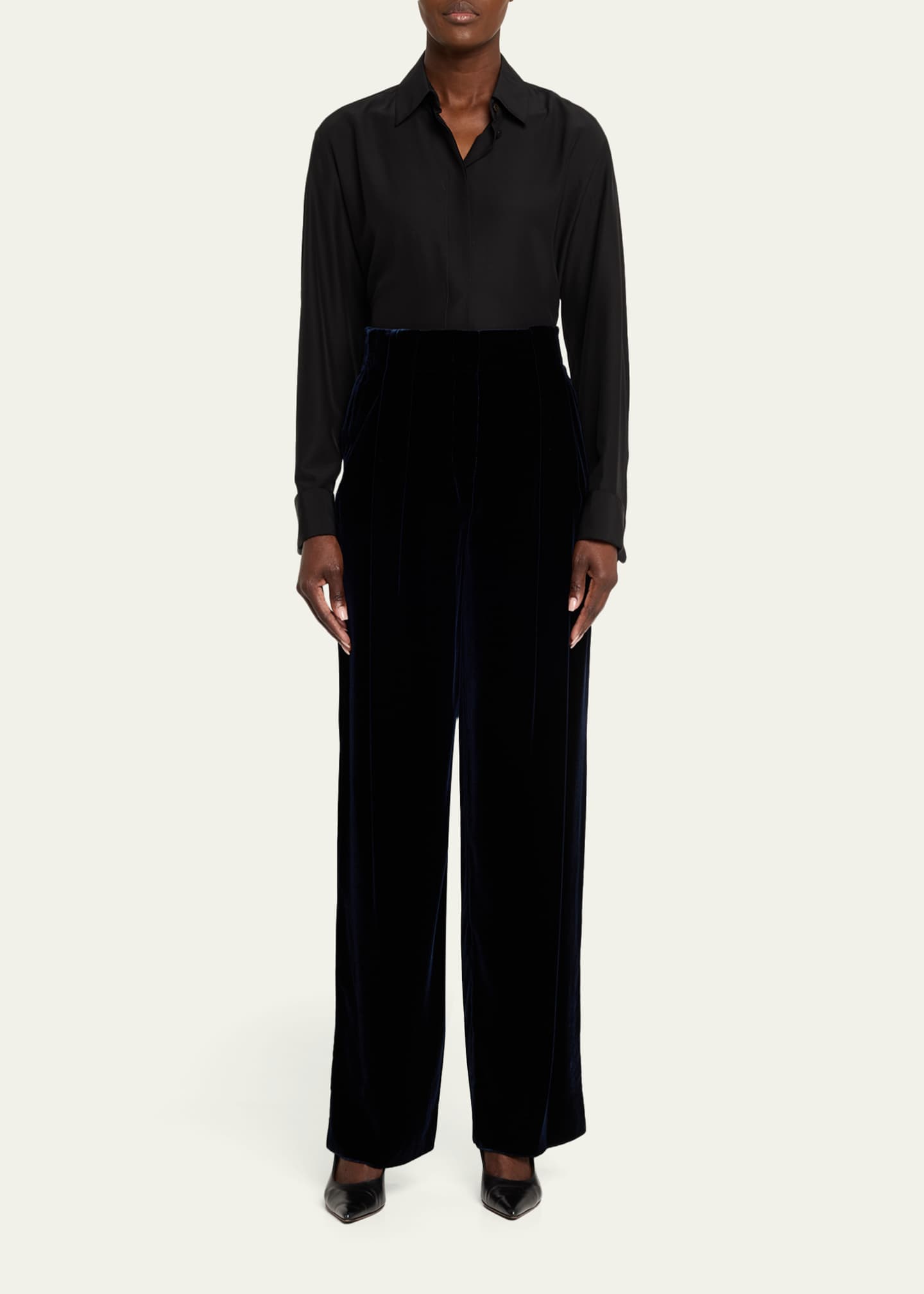 Giorgio Armani Relaxed Velvet Trousers - Bergdorf Goodman