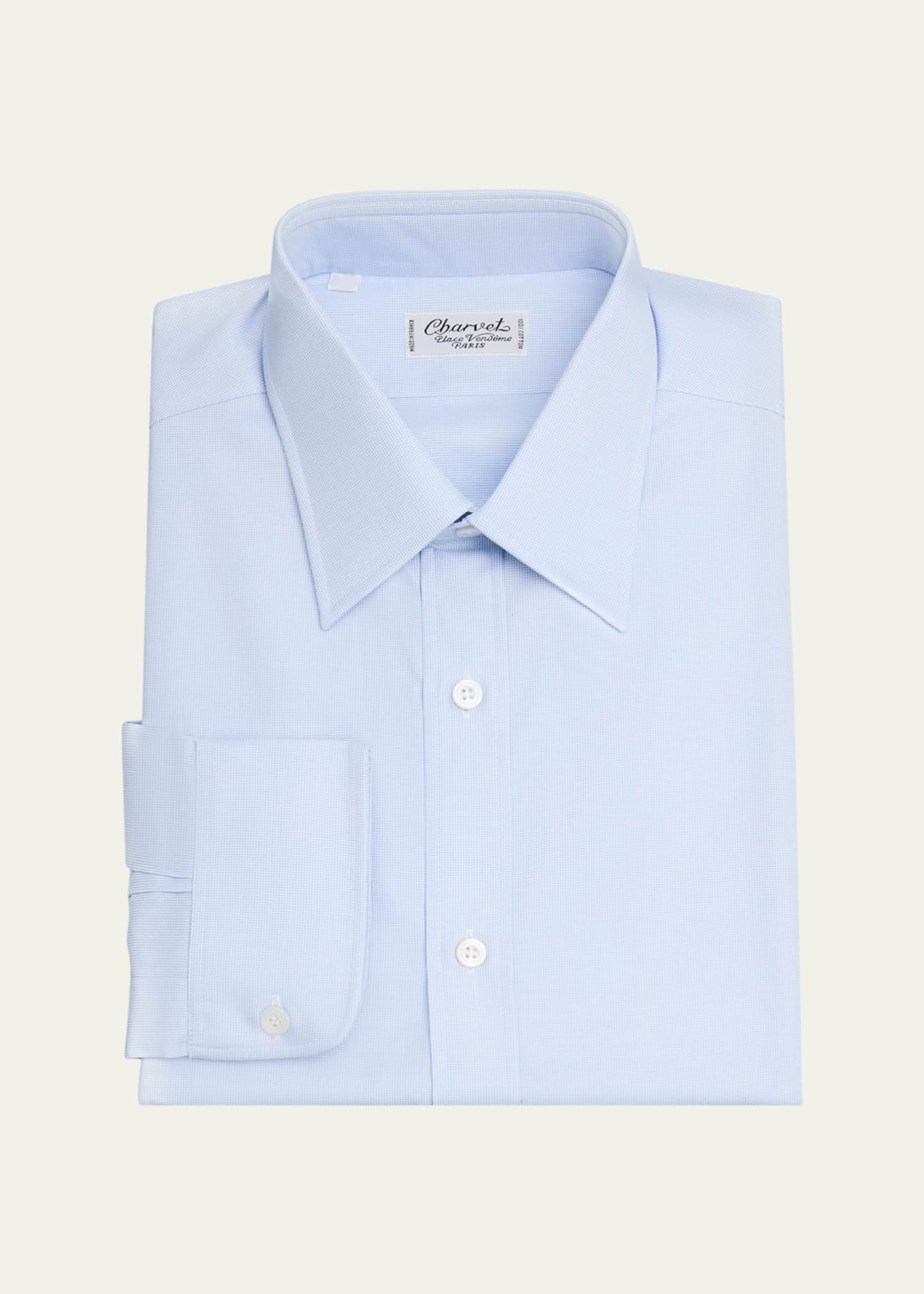 charvet dress shirts - Teal & Blue Check Cotton Shirt 100% Cotton Charvet Men's XL 44.5/17.5 Pink