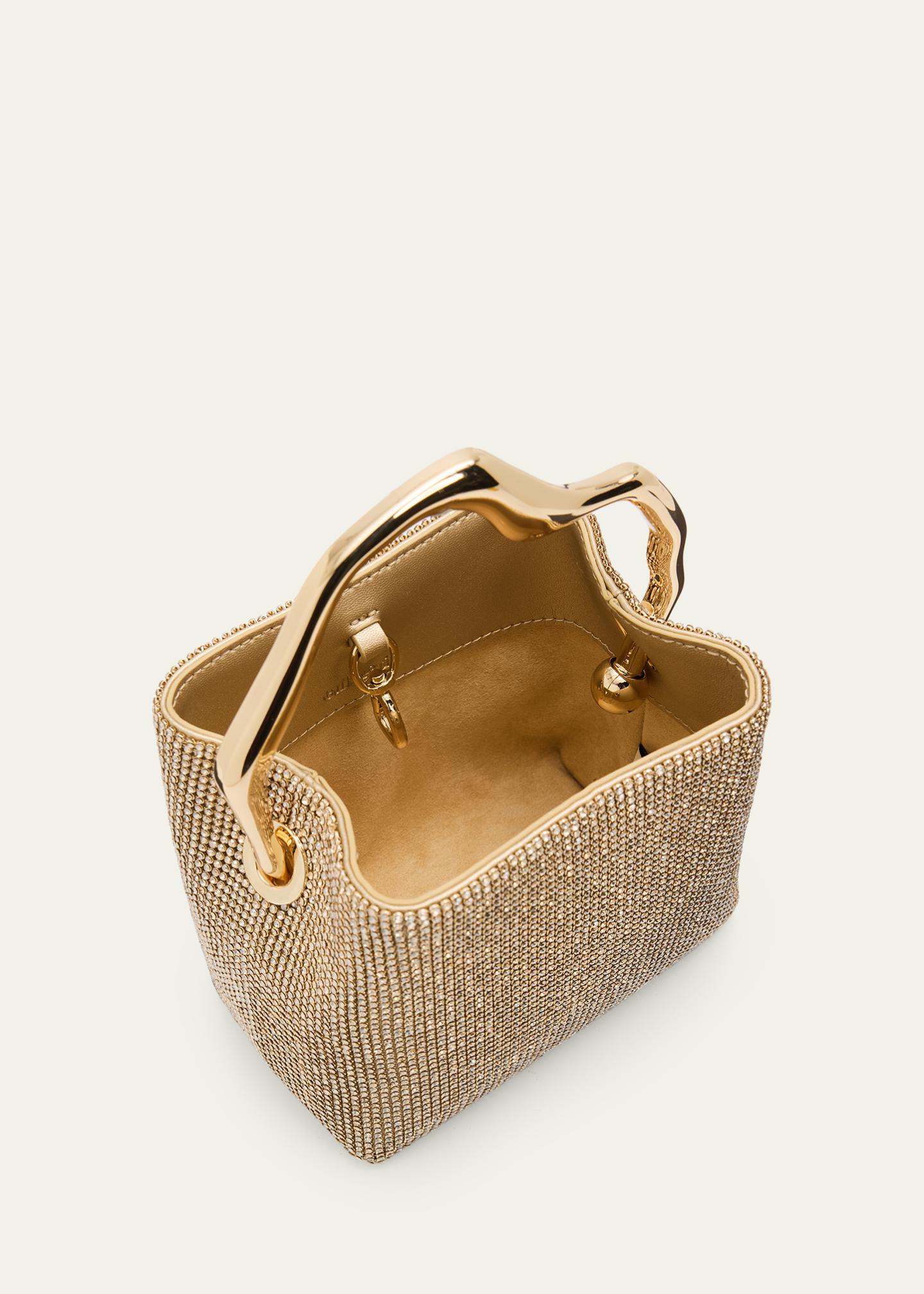 Cult Gaia Solene Mini Rhinestone Sculptural Top-Handle Bag