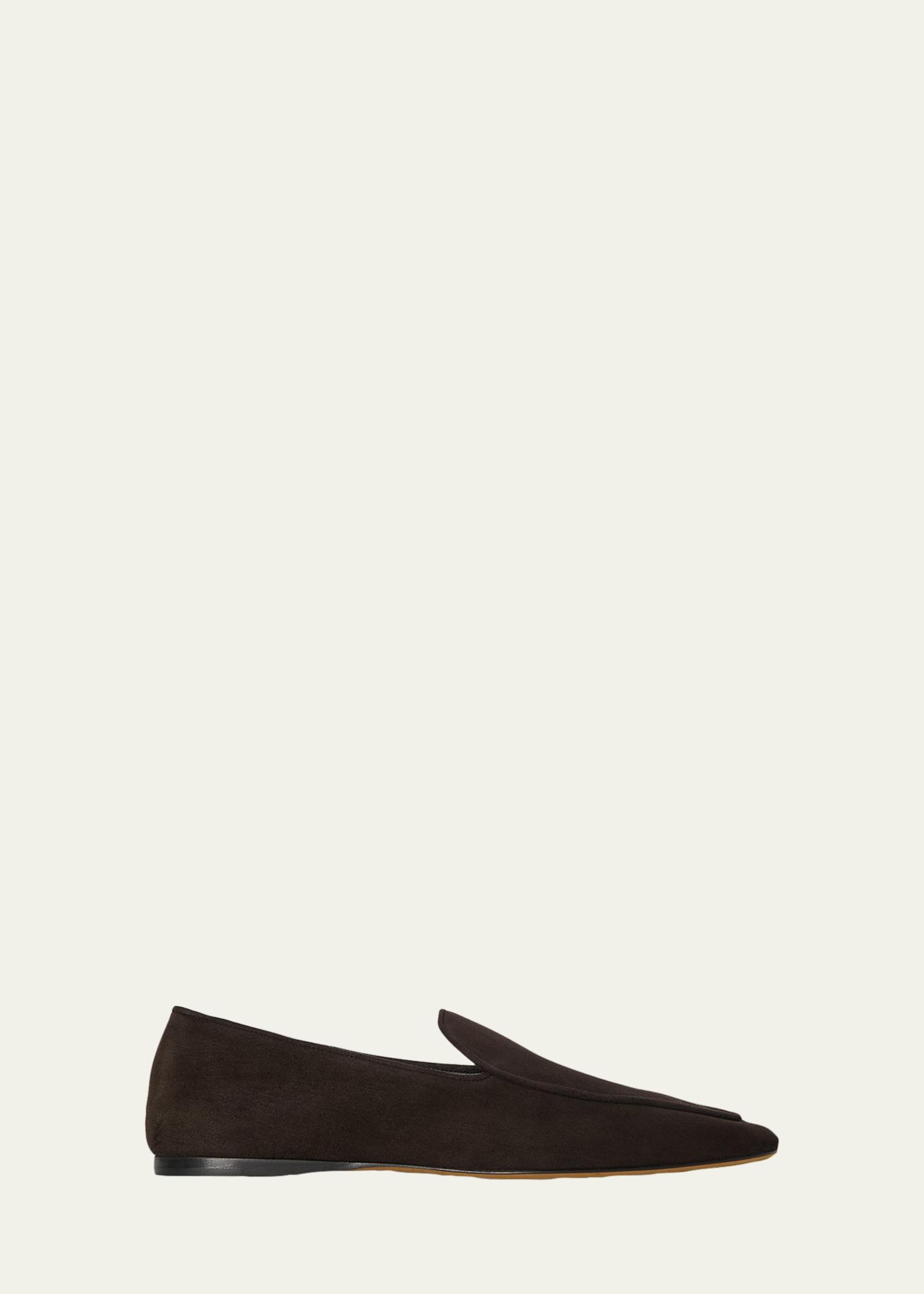 THE ROW Awar Flat Suede Loafers - Bergdorf Goodman