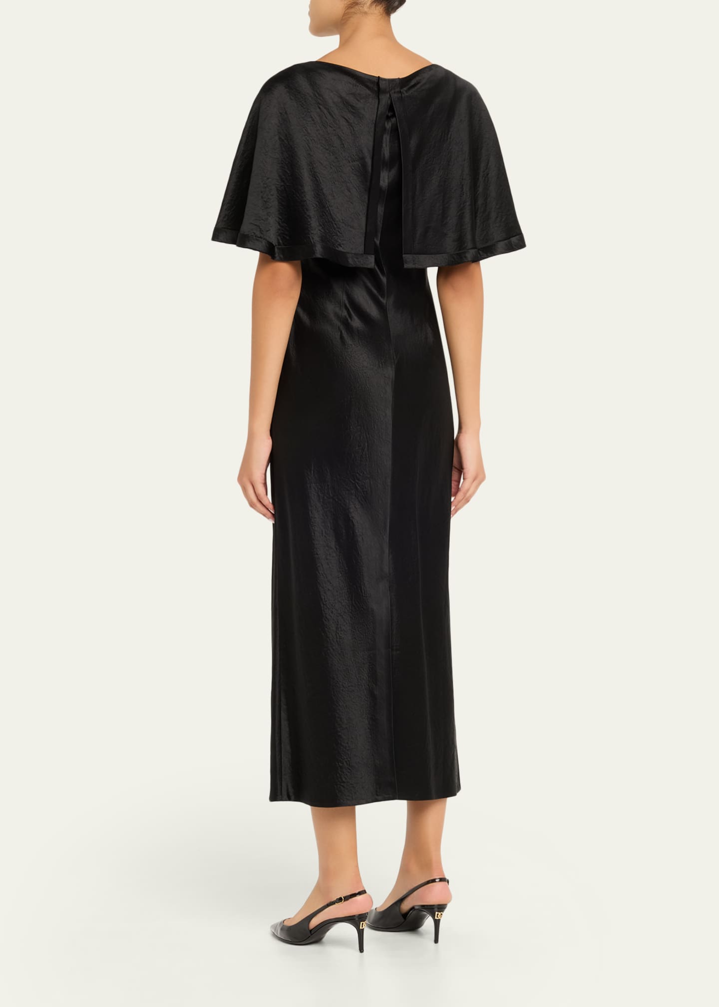 Jason Wu Collection Women's Washed Twill Cape Midi Dress - Black - Size 4