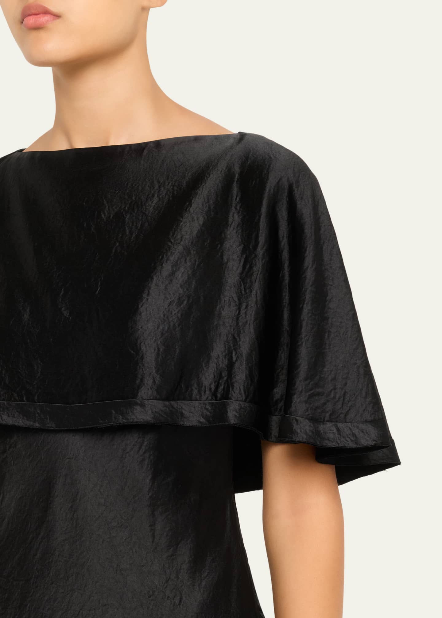 knee length dresses for ladies Finelook Luxury Cape Sleeve Midi Dress – Elegant Modest Saudi Evening –  FineLook main image 1