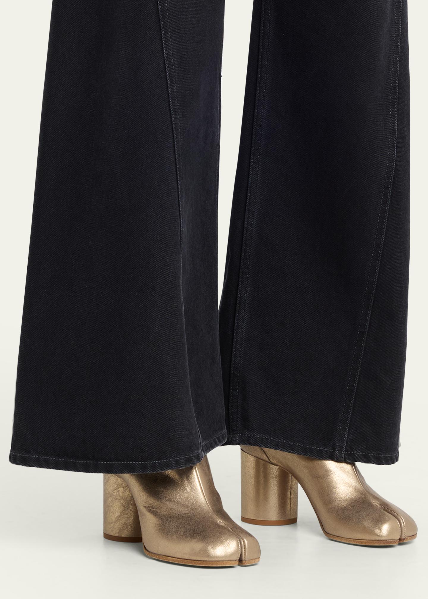 Maison Margiela 80mm Tabi Metallic Leather Split-Toe Ankle Boots