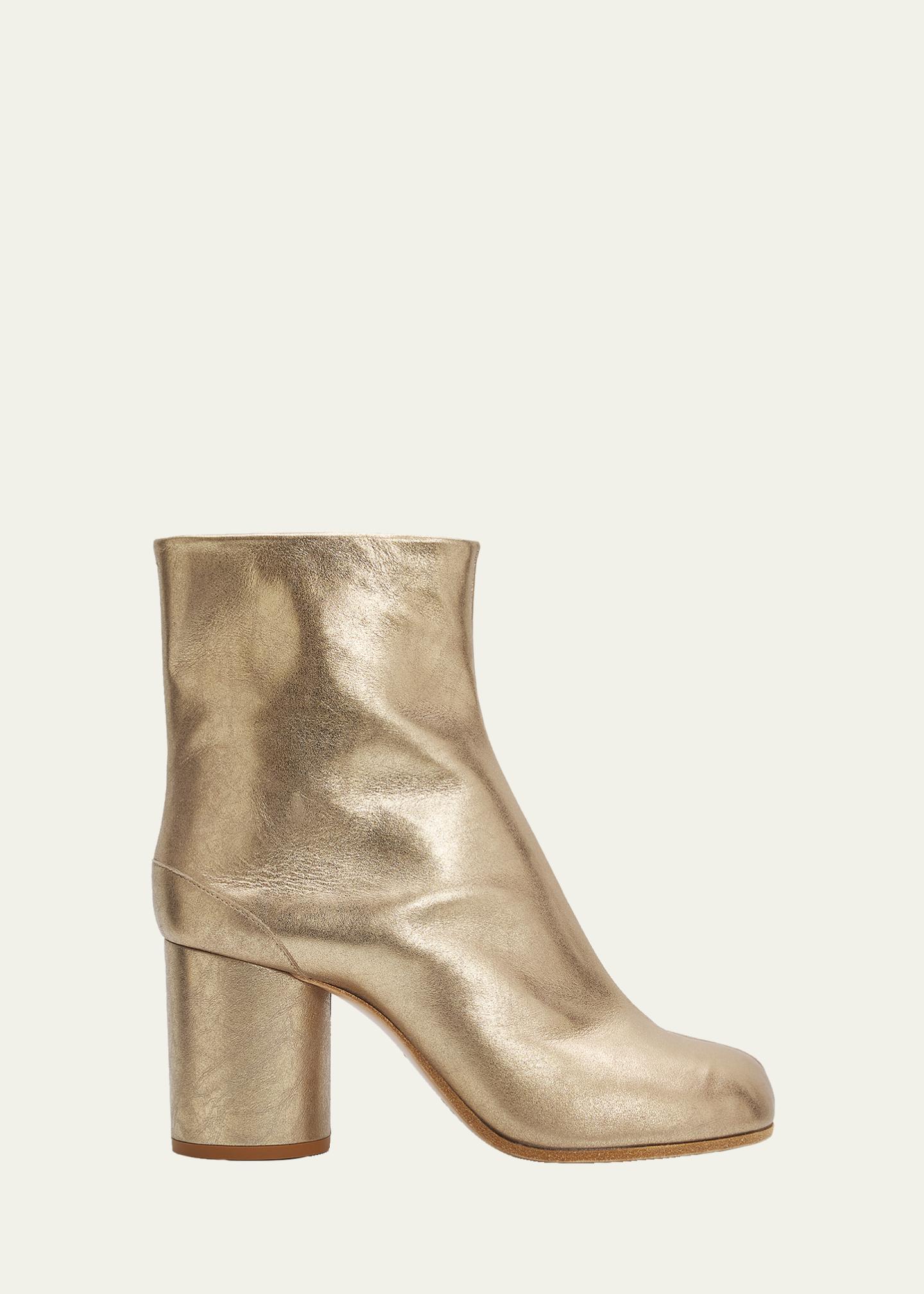 Maison Margiela 80mm Tabi Metallic Leather Split-Toe Ankle Boots