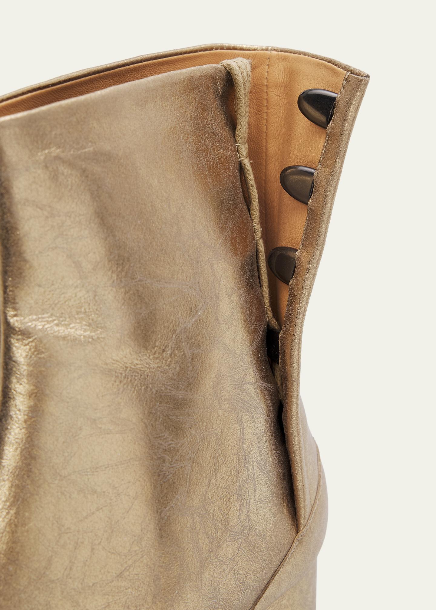 Maison Margiela 80mm Tabi Metallic Leather Split-Toe Ankle Boots