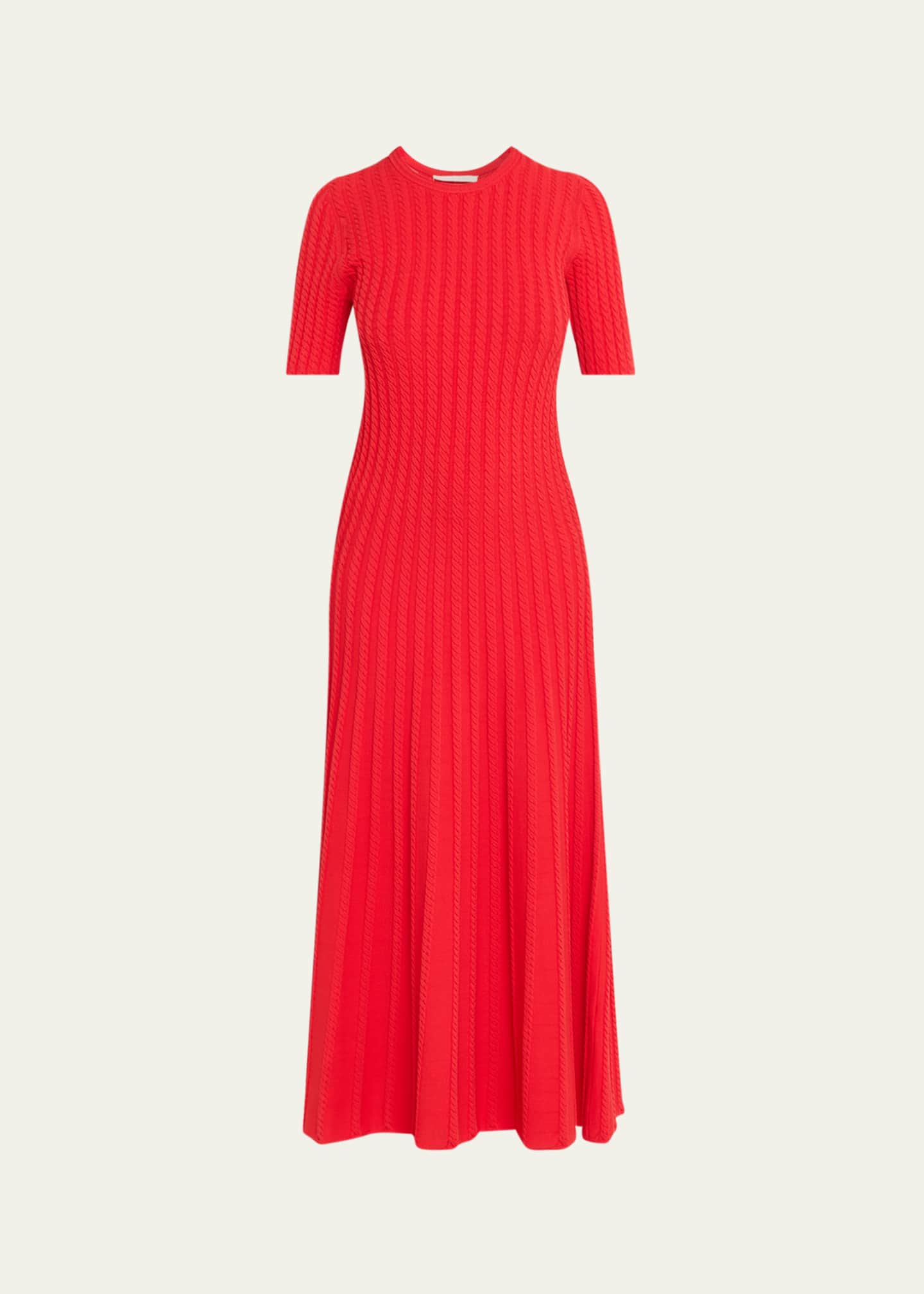jason wu knit dress Jason Wu Cable Stitch Midi Sweater Dress