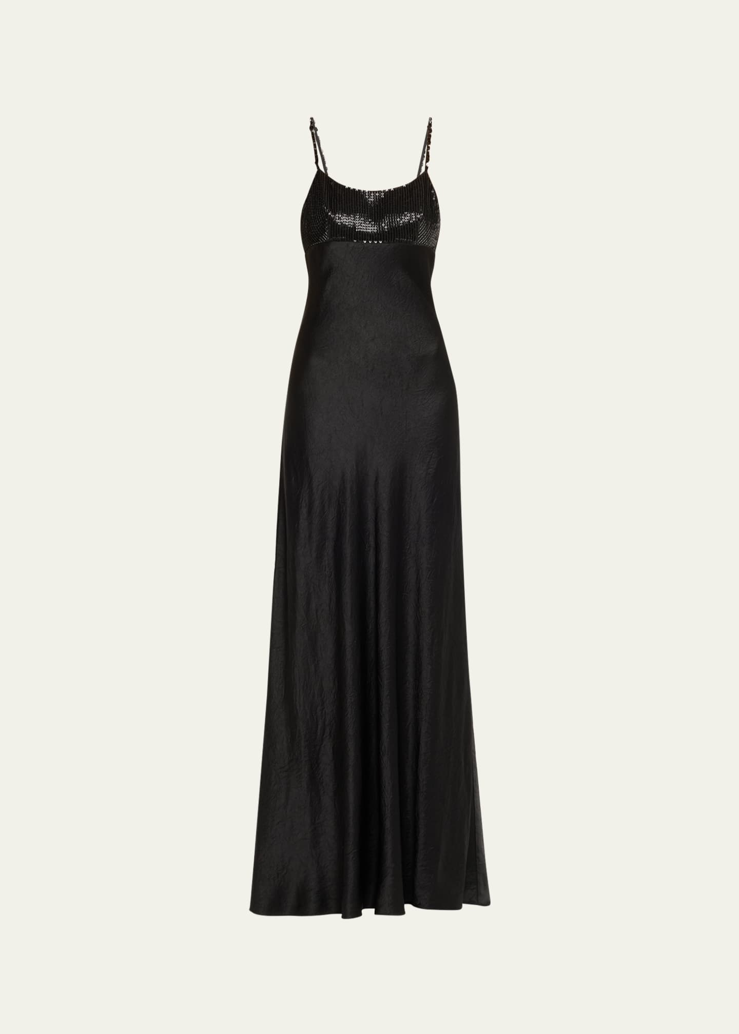 jason wu black cocktail dress Jason Wu Collection Women's Embellished Washed-Twill Slip Gown - Black