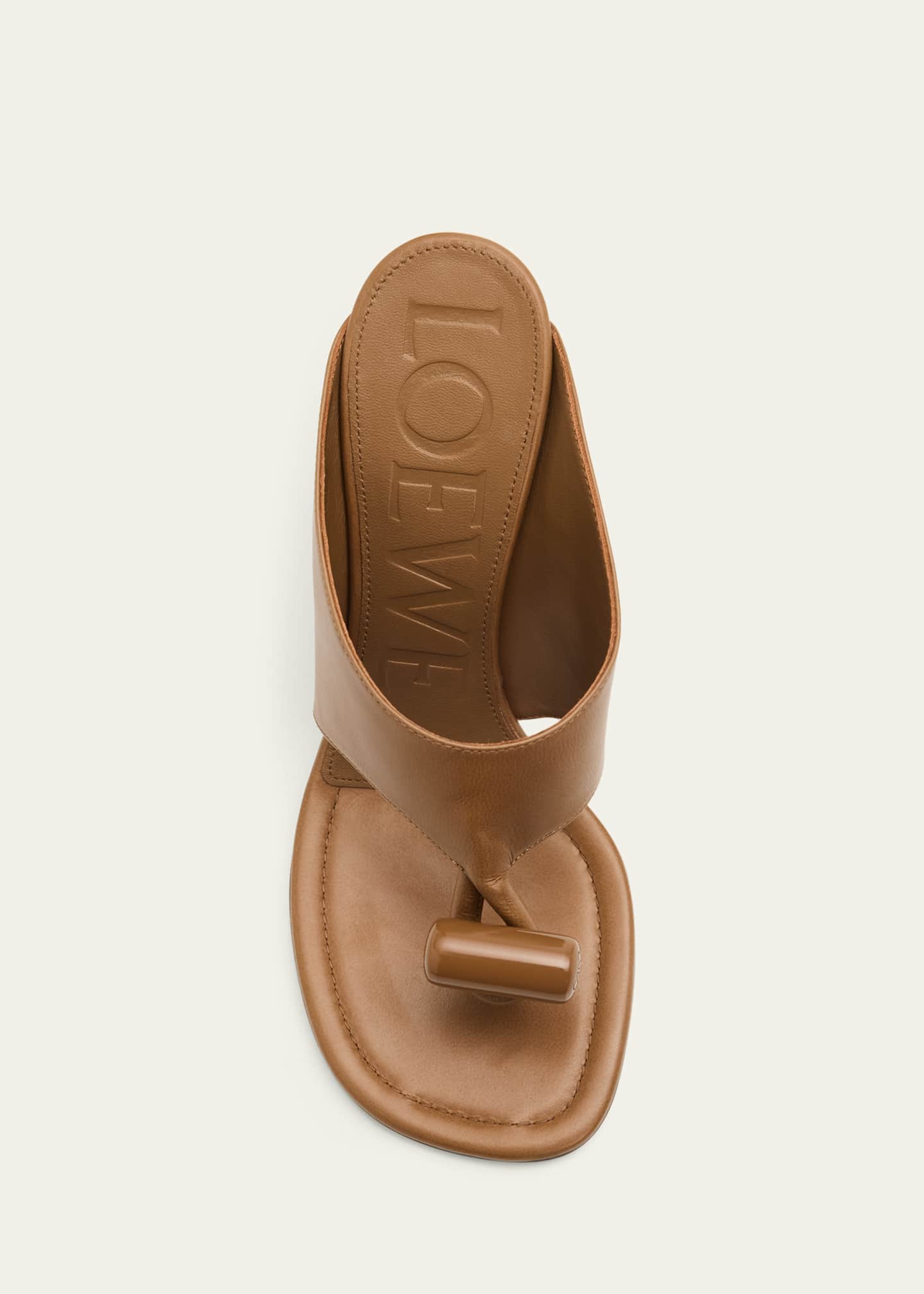 Loewe 90mm Toggle Leather Thong Sandals - Bergdorf Goodman