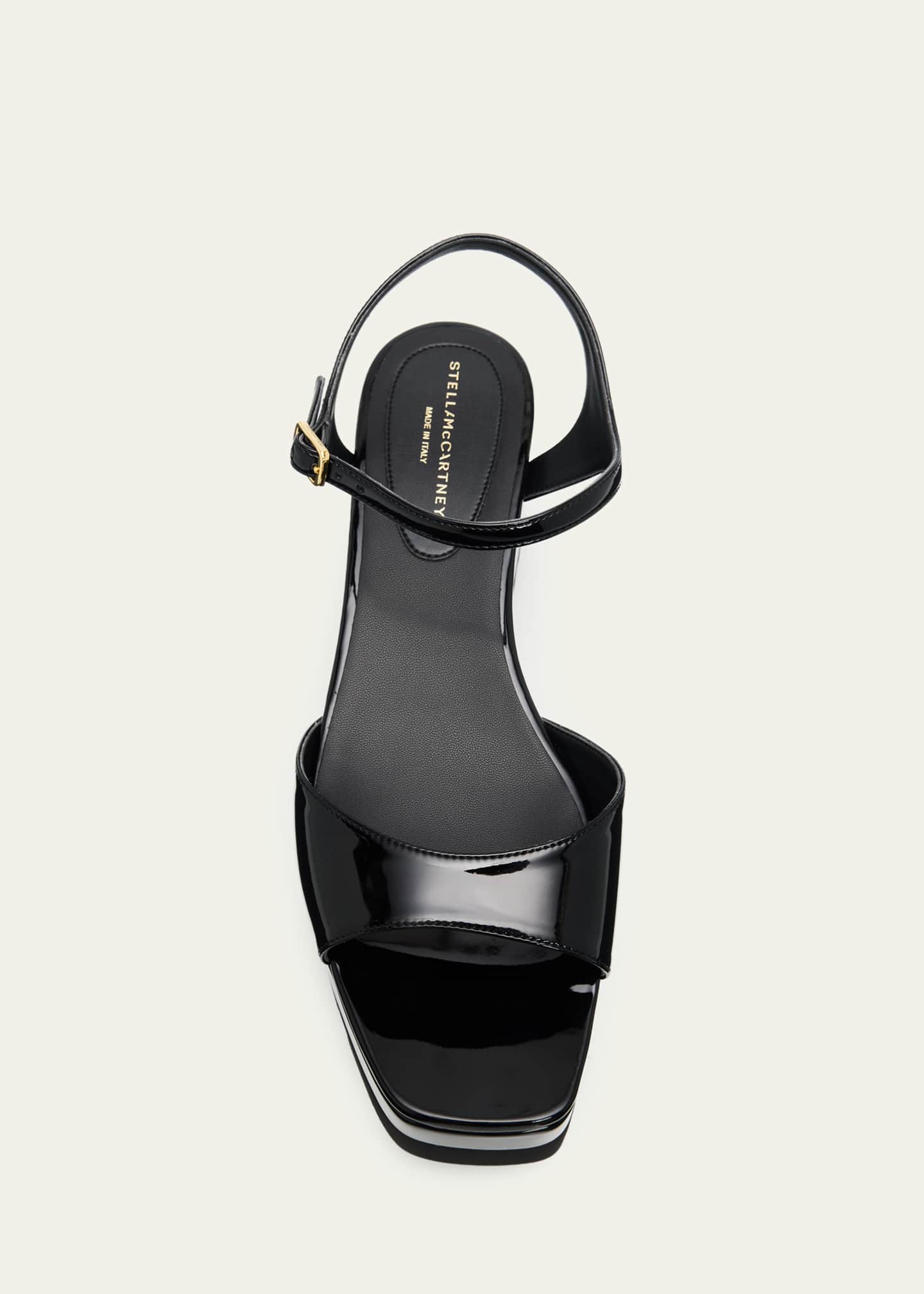 Stella McCartney 80mm Elyse Patent Platform Sandals - Bergdorf Goodman