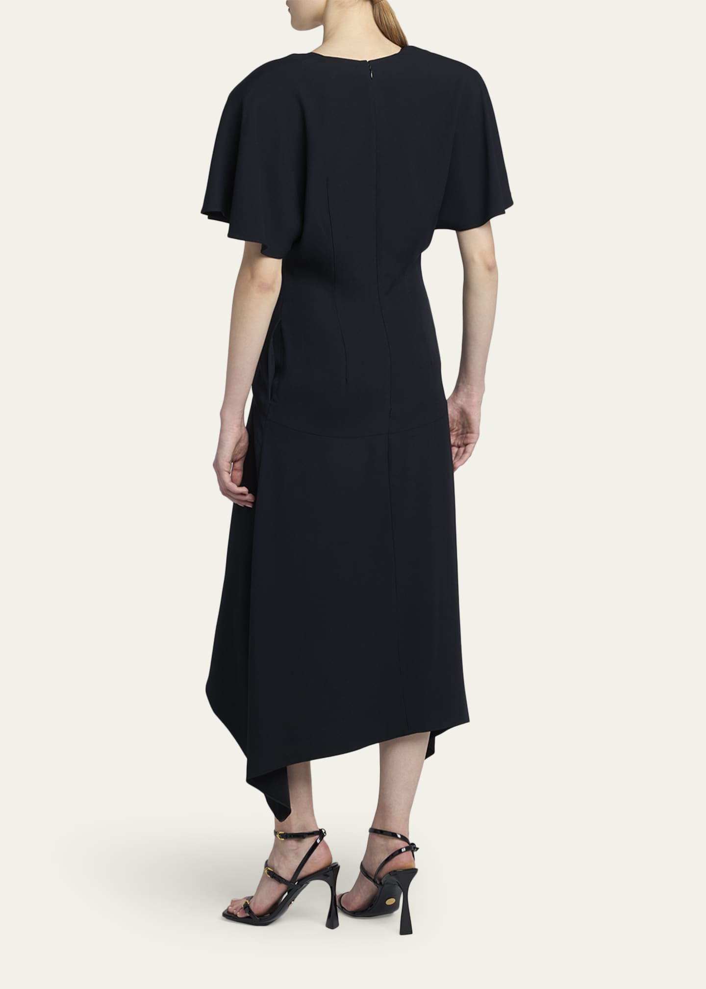 Stella McCartney V-Neck Short-Sleeve Handkerchief Midi Dress - Bergdorf  Goodman