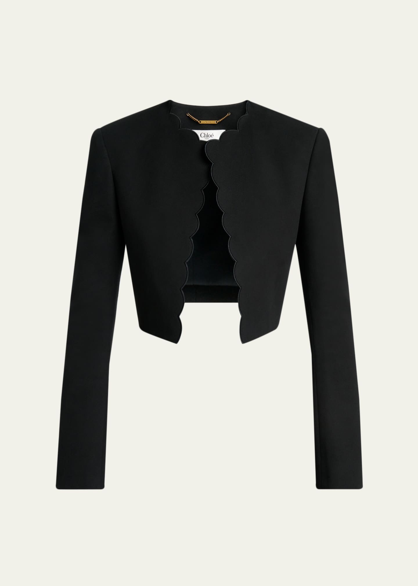 Chloe Scalloped Cavalry Cotton Crop Jacket - Bergdorf Goodman