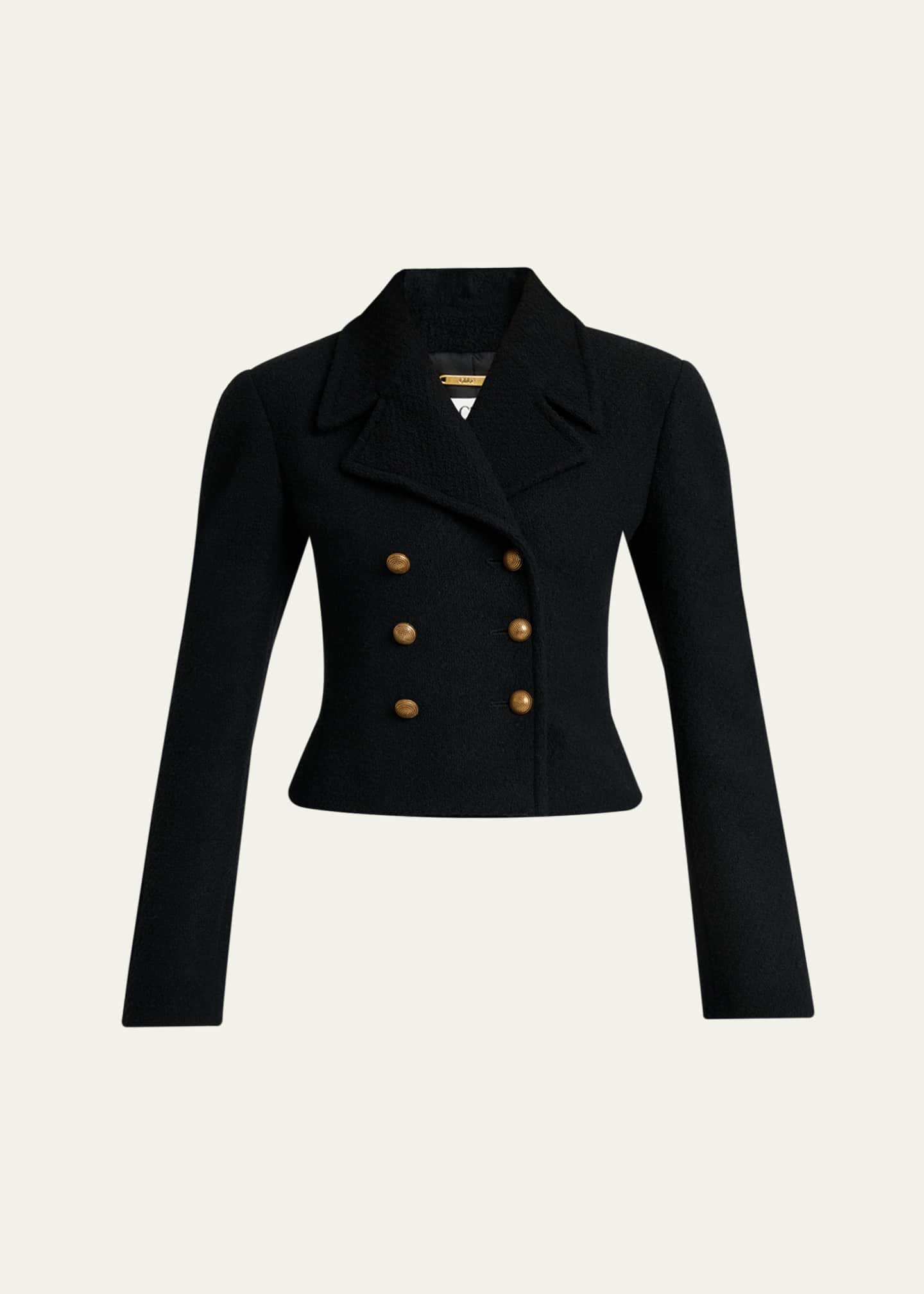 Chloe Double-Breasted Wool Bouclette Crop Jacket - Bergdorf Goodman