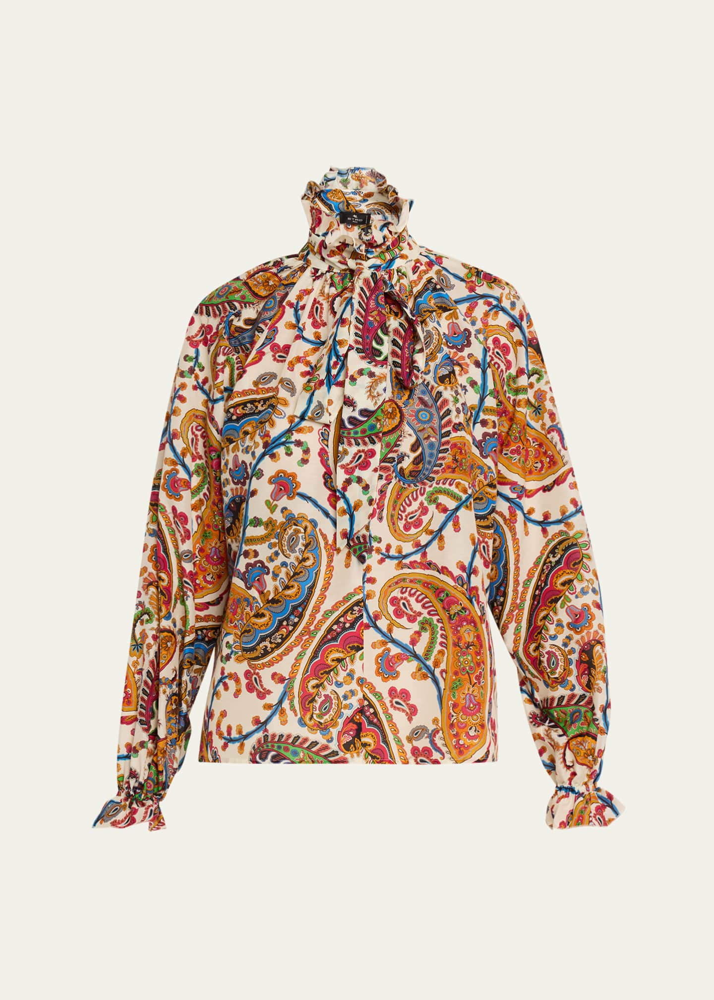 Etro Paisley Ruffle Long-Sleeve Blouse - Bergdorf Goodman