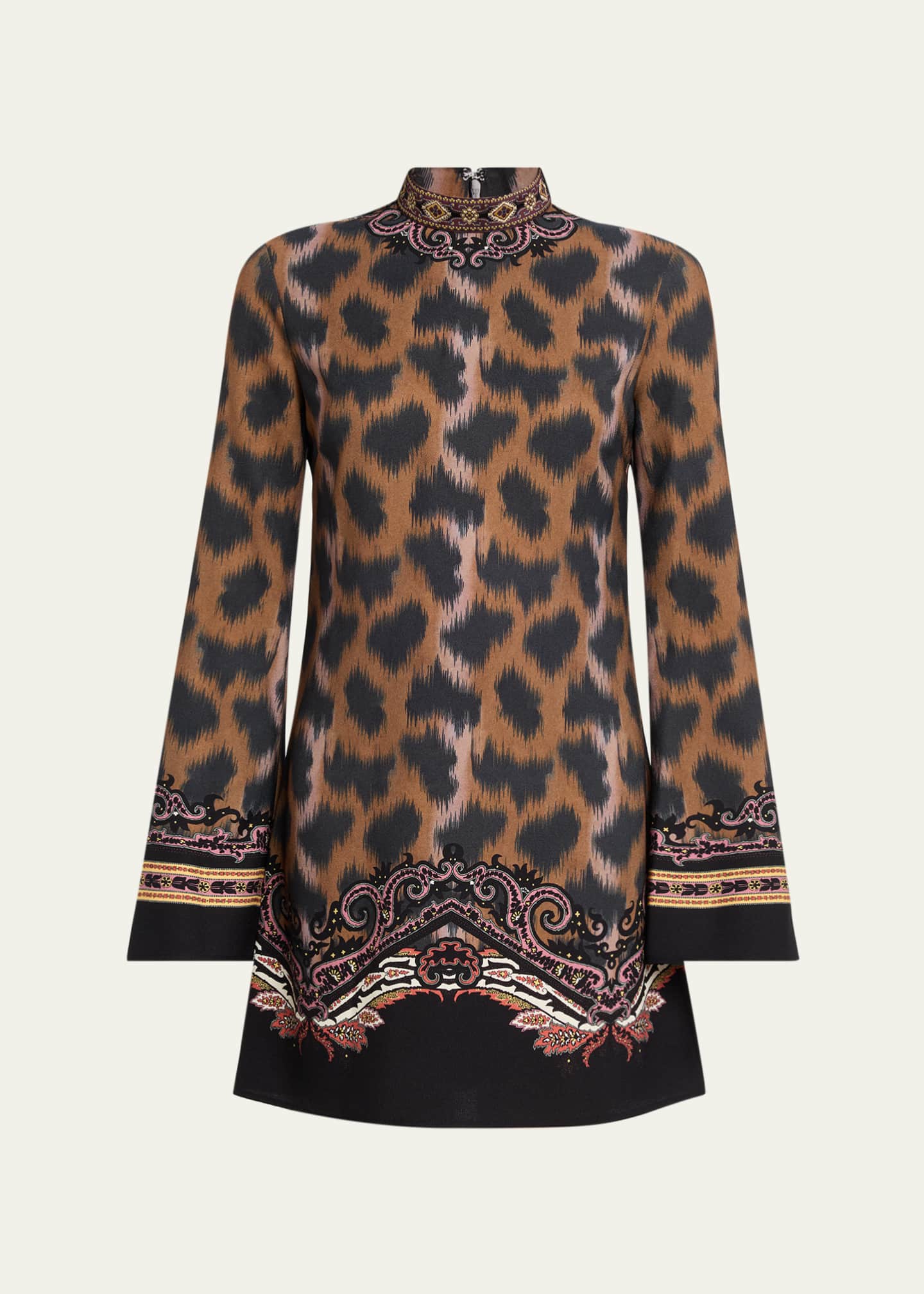 knee length dresses for ladies Flirty at Heart Leopard Mini Dress S / Brown