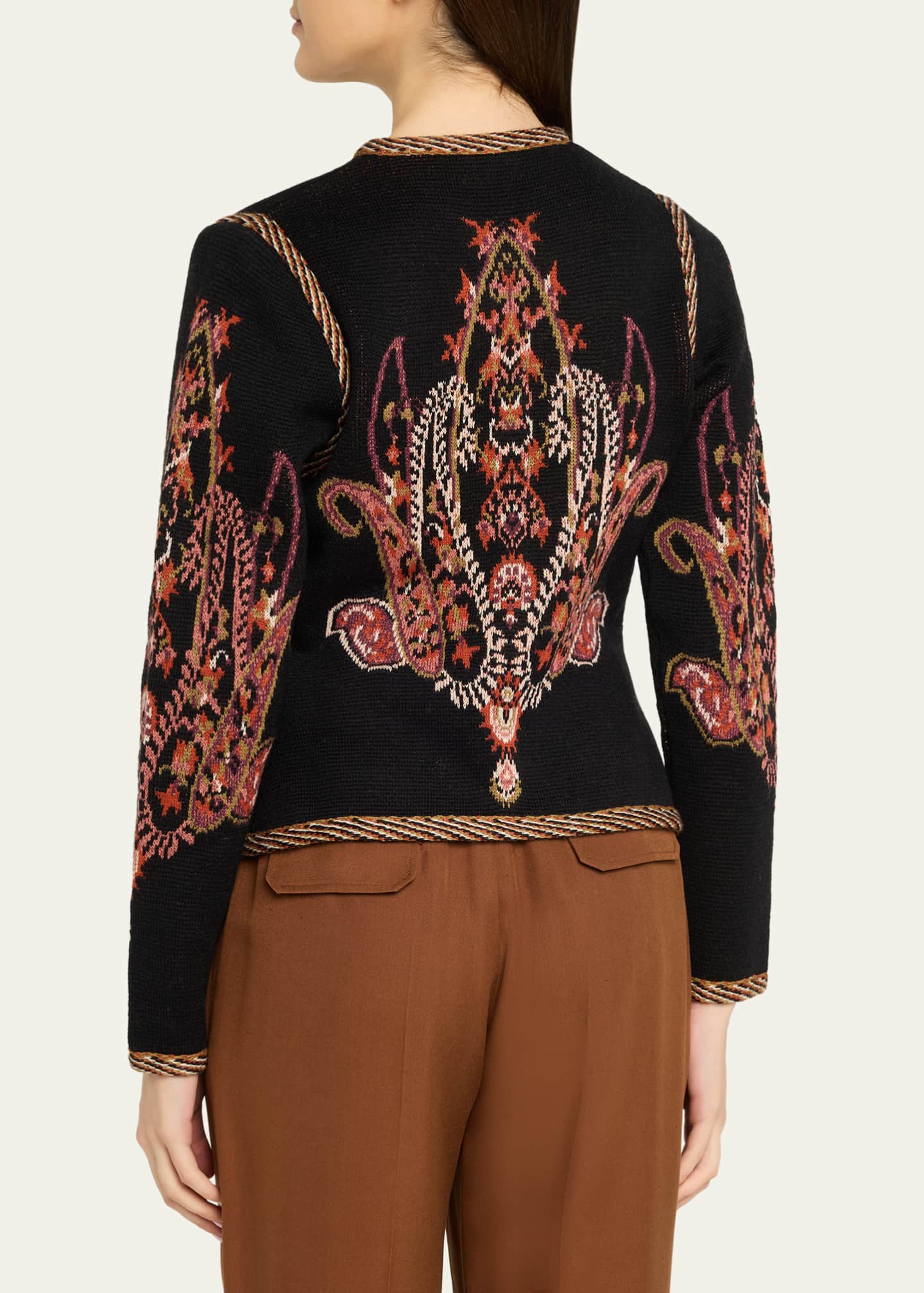 Etro Paisley Jacquard Cropped Wool-Blend Cardigan - Bergdorf Goodman