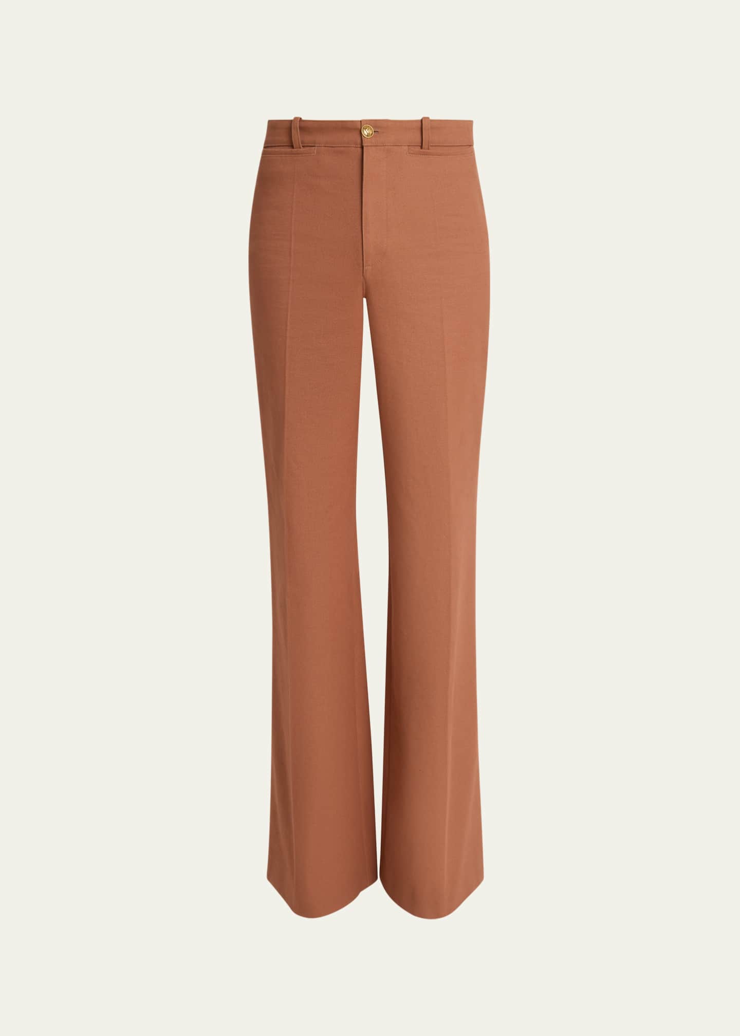 Chloe Mid-Rise Organic Cotton Canvas Flare Pants - Bergdorf Goodman